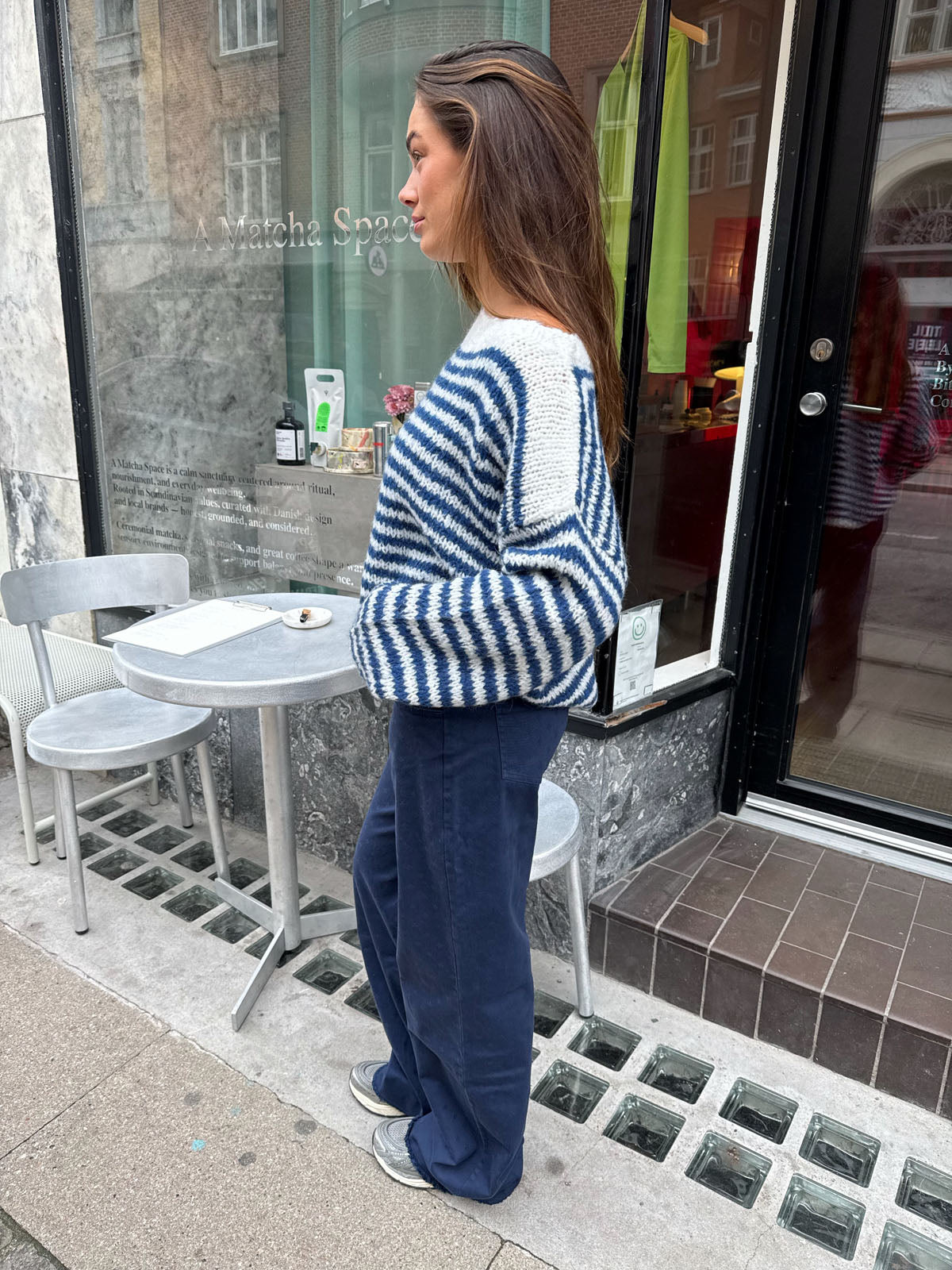Lacivert Gabardin Desenli Pantolon