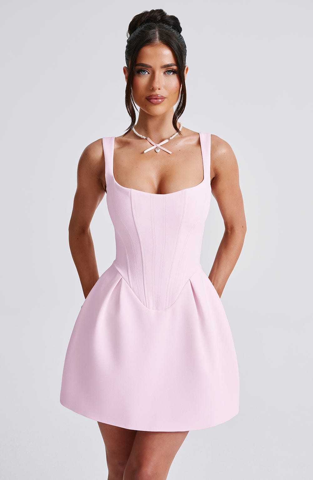 Janiyah Pembe Mini Elbise
