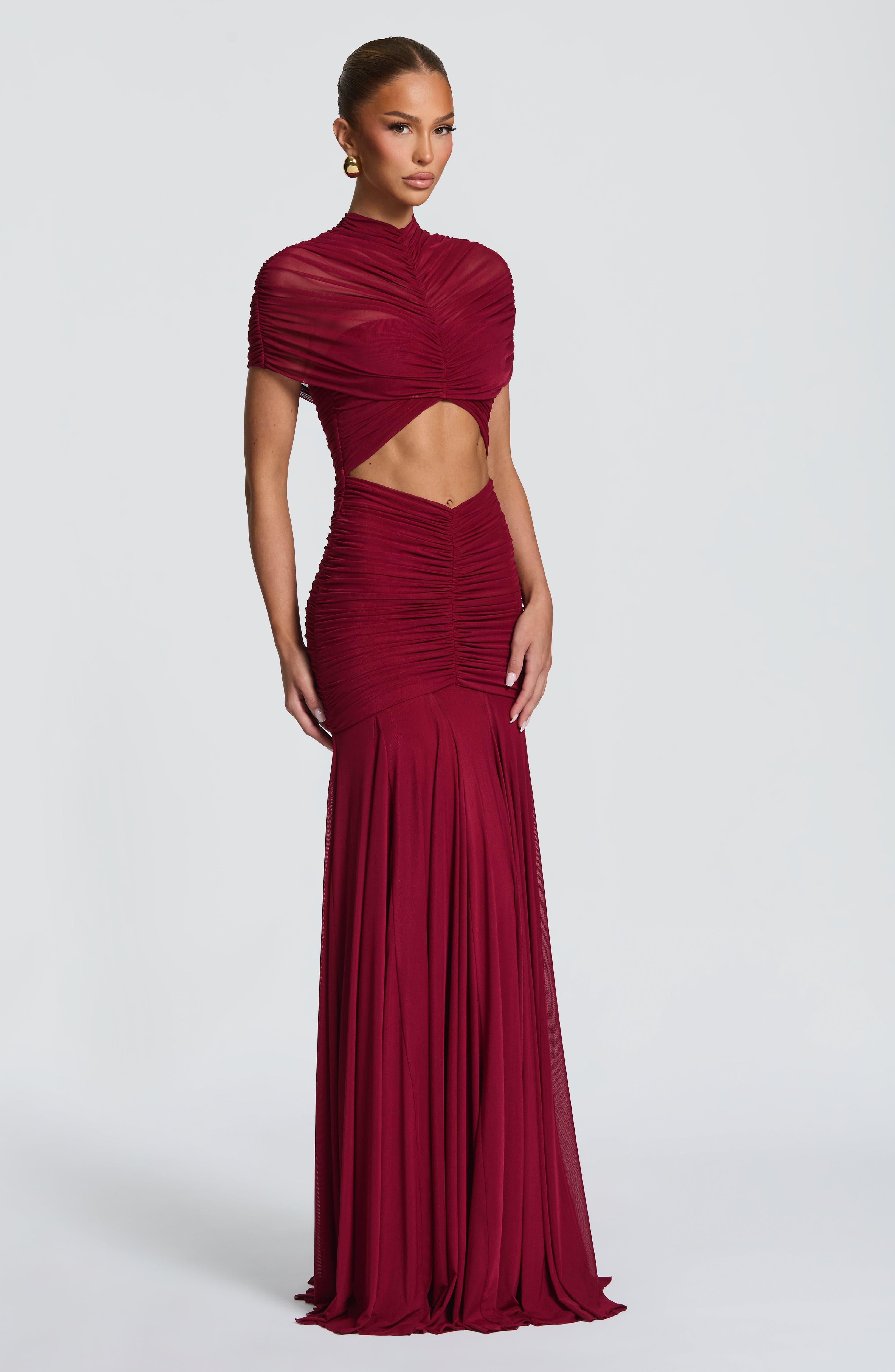 Bordo Jaya Maxi Elbise