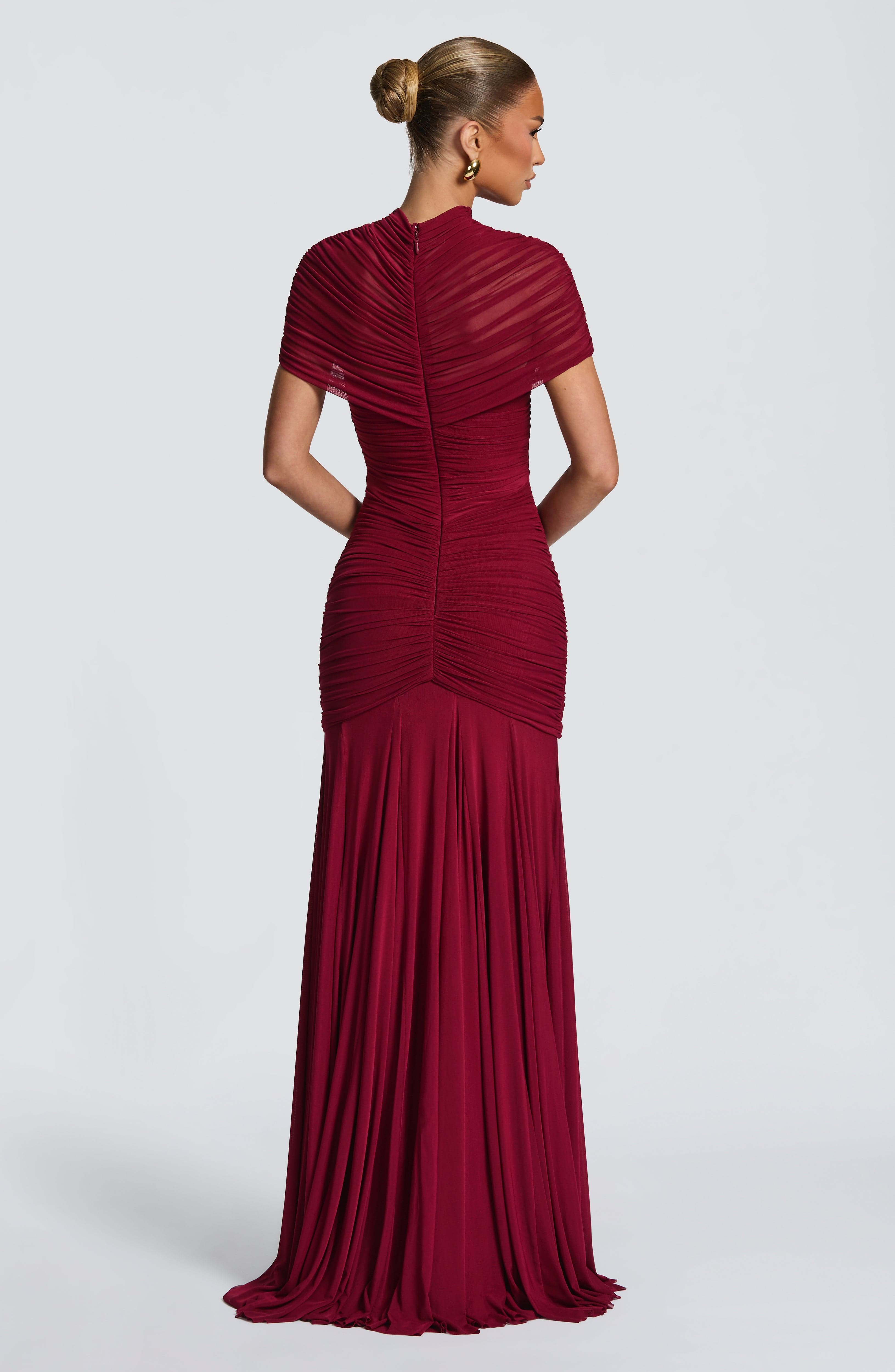 Bordo Jaya Maxi Elbise