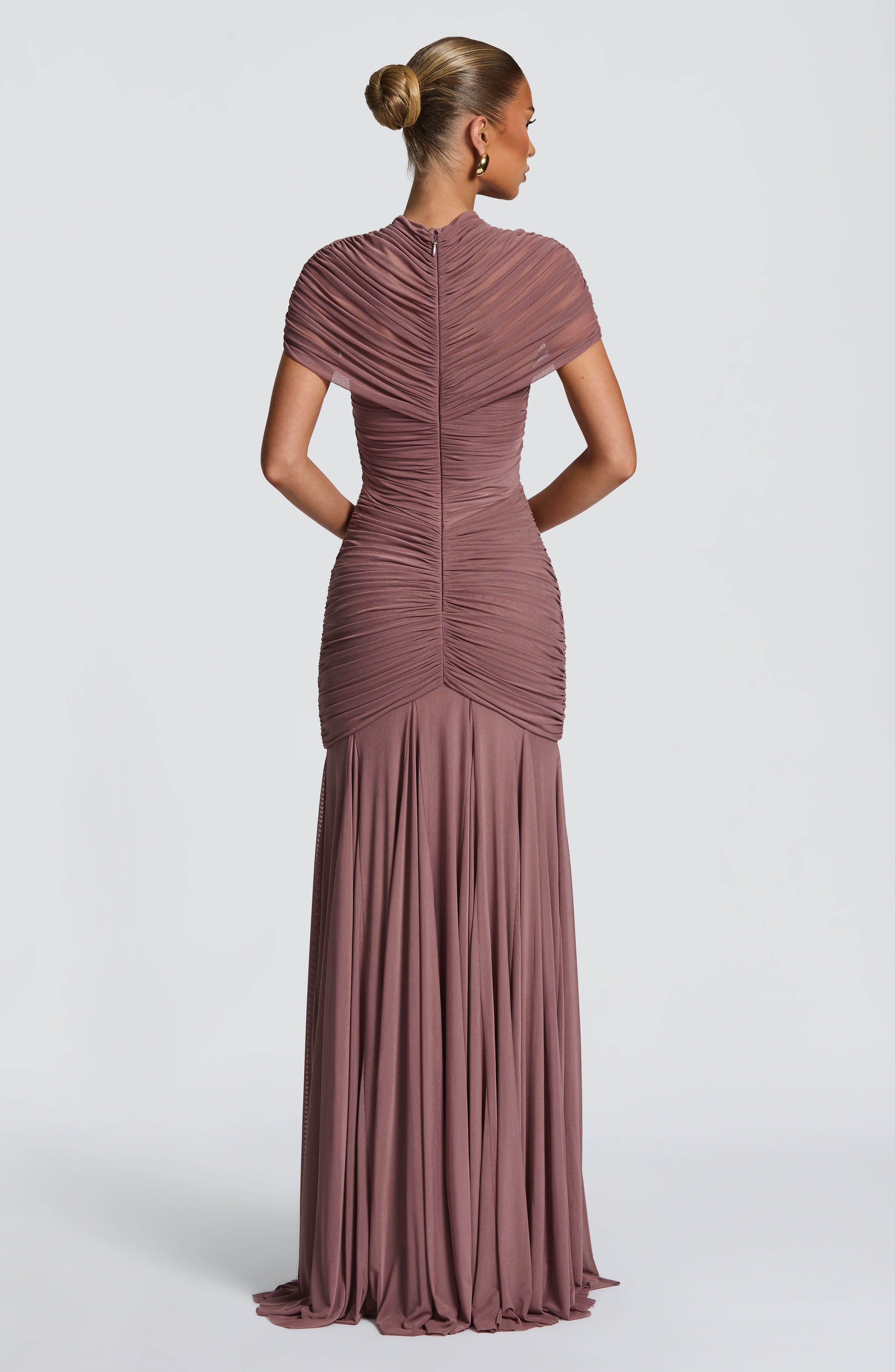 Jaya Toz Pembe Maxi Elbise