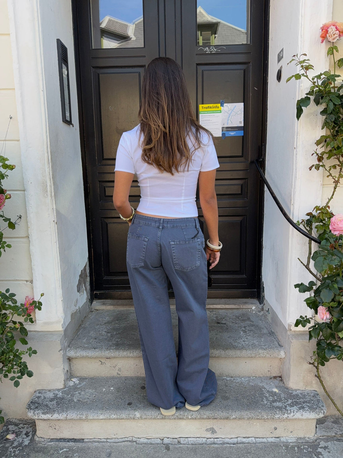 Audrine Lacivert Düşük Bel Kot Pantolon