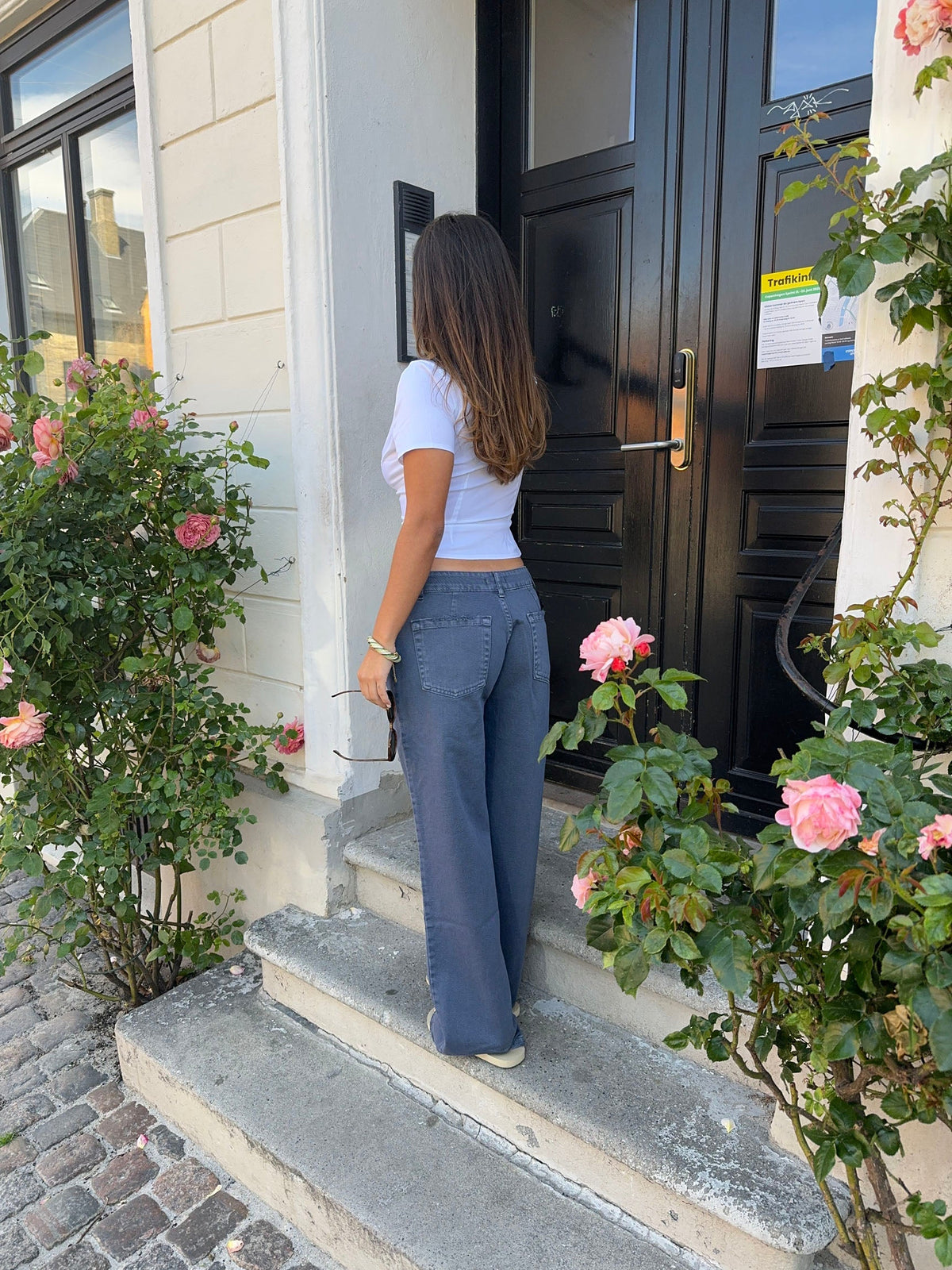 Audrine Lacivert Düşük Bel Kot Pantolon