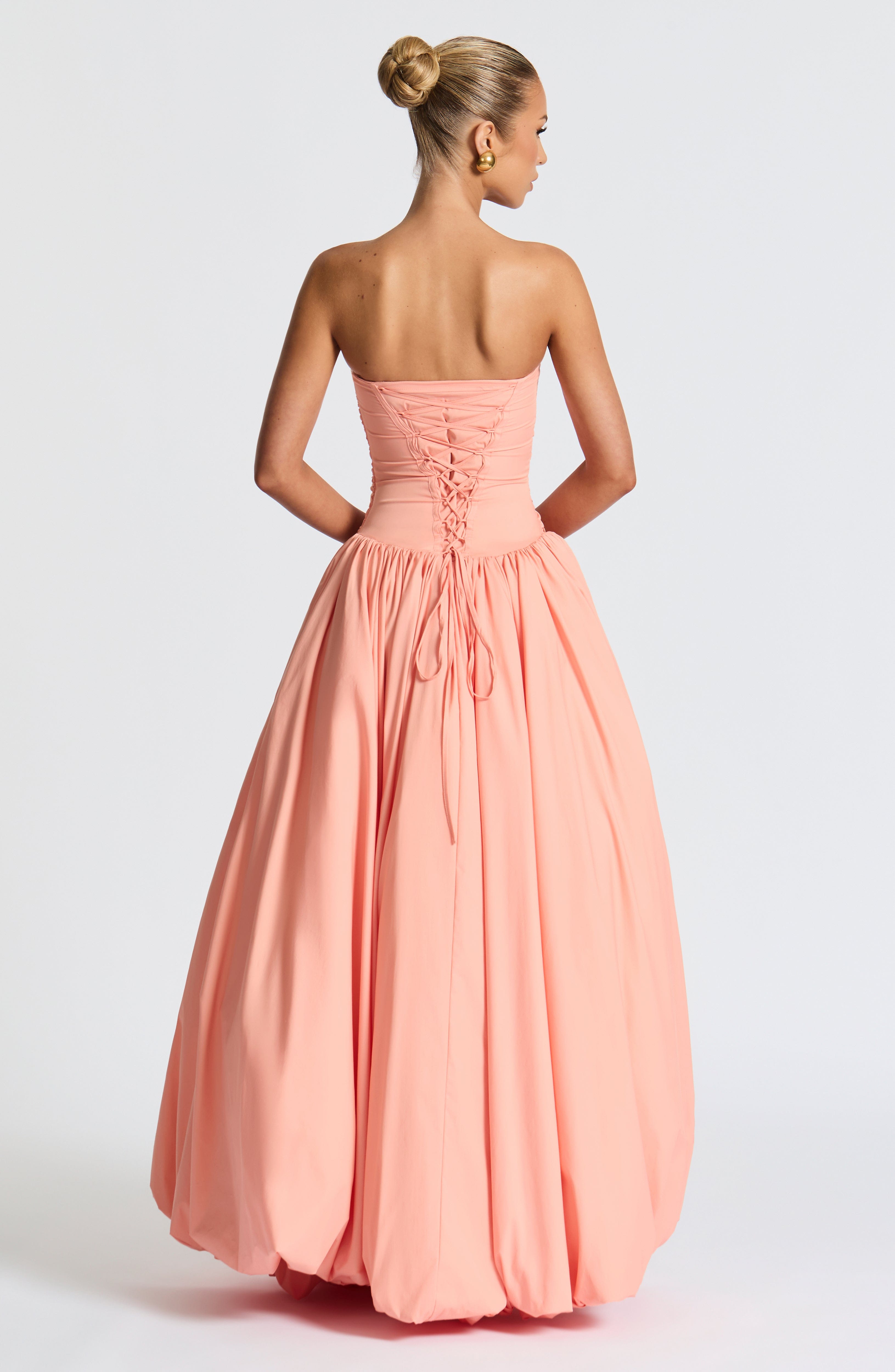 Şeftali Jillian Maxi Elbise