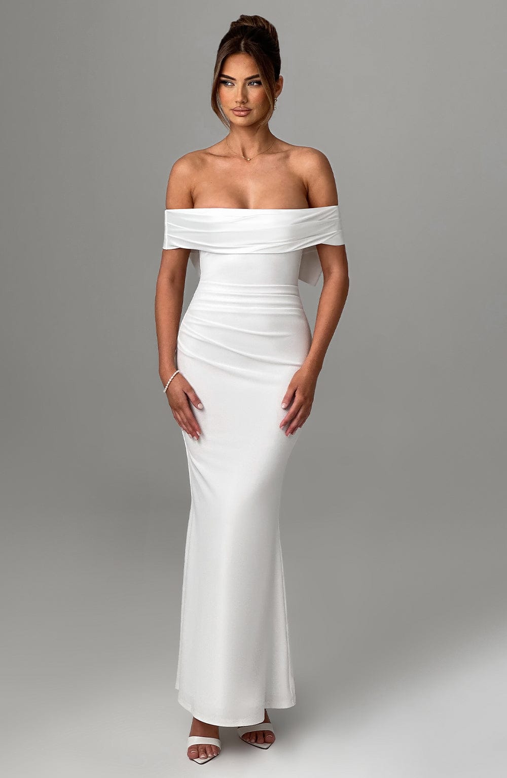 Joanna Maxi Ekru Elbise