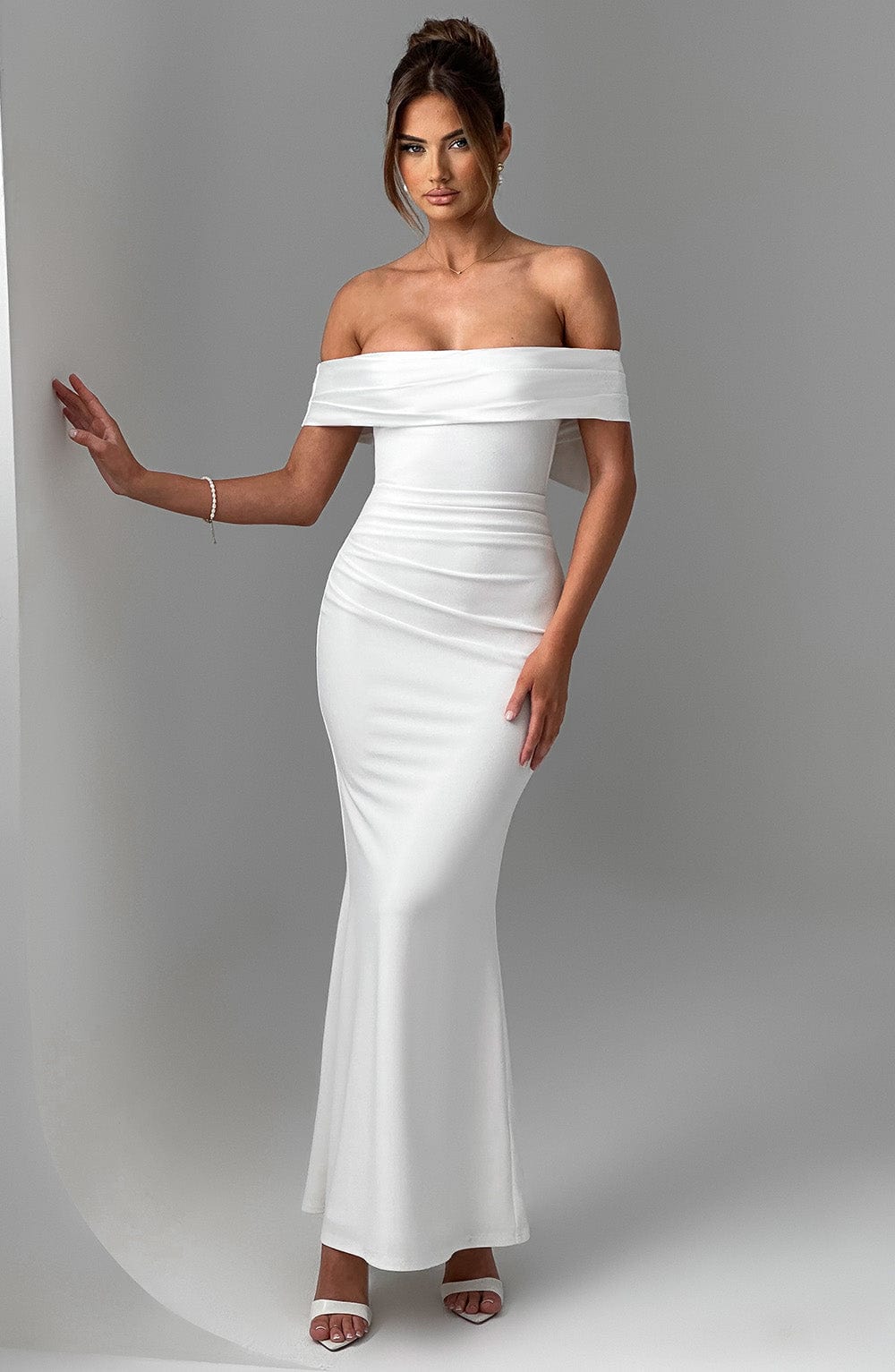Joanna Maxi Ekru Elbise