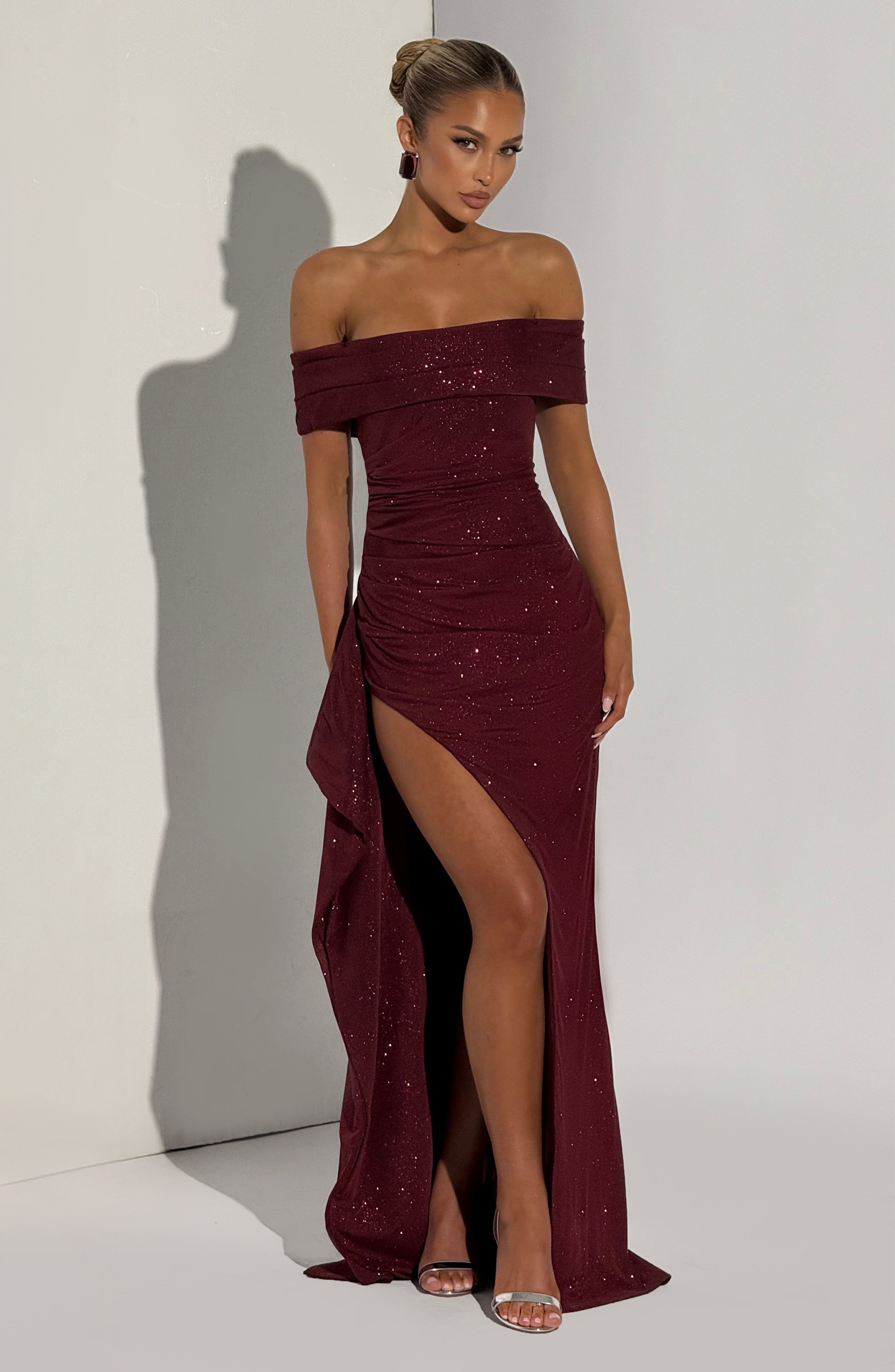 Şarap Joyce Maxi Elbise