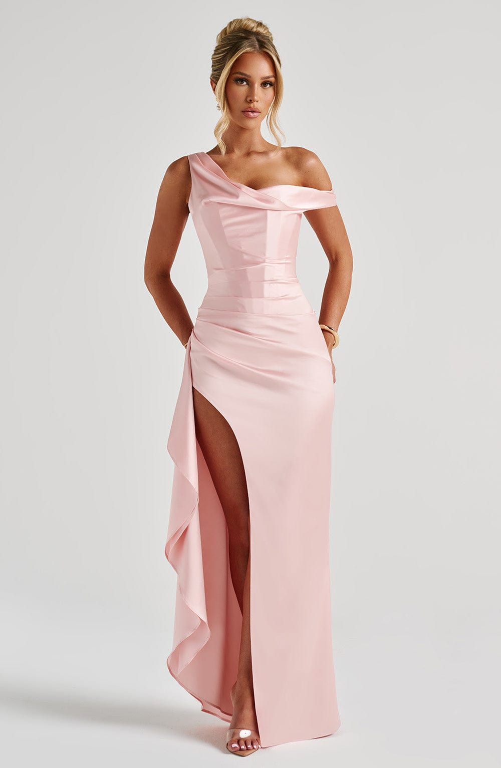 Juliene Pembe Maxi Elbise