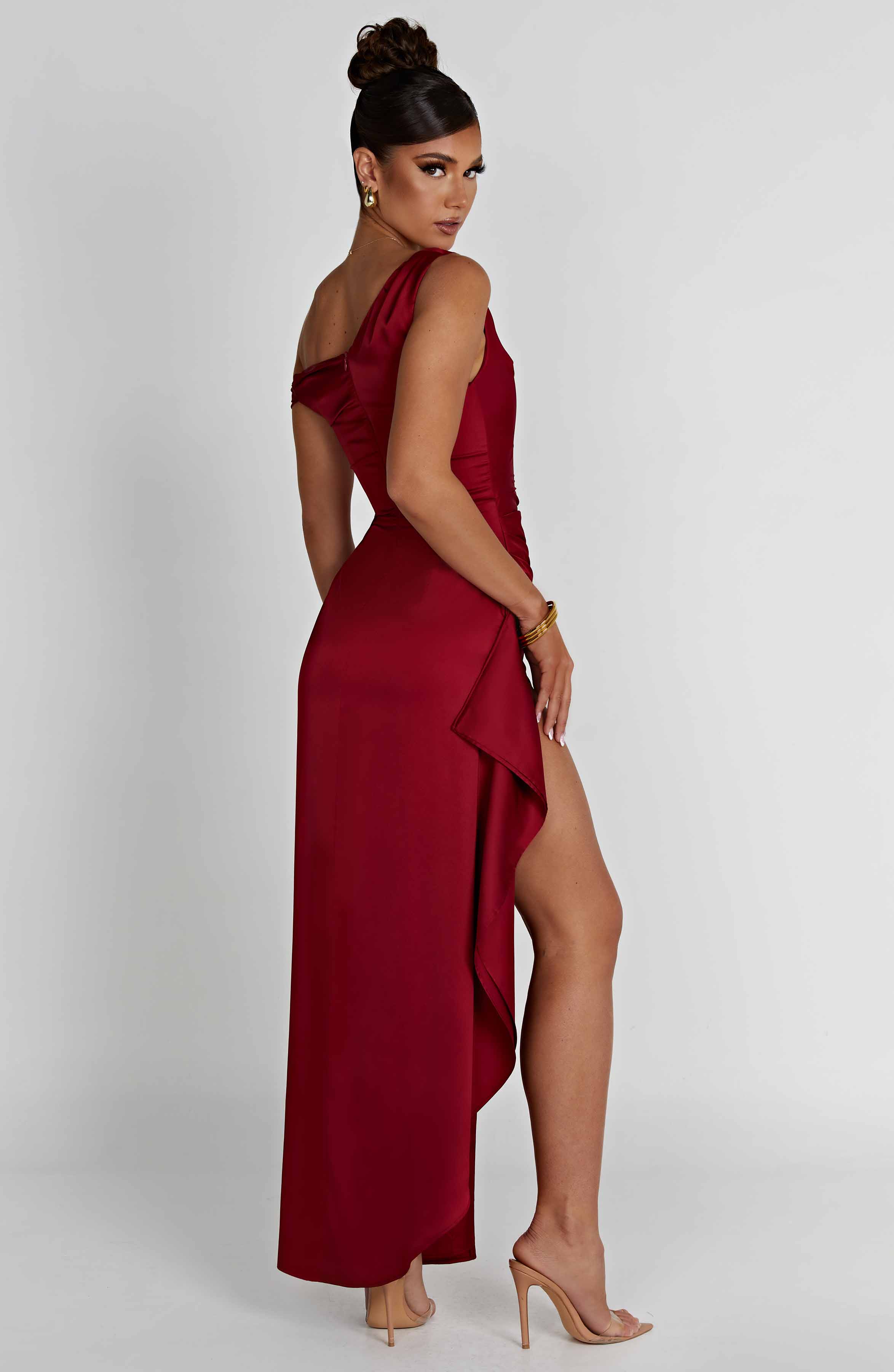 Şarap Maxi Bordo Elbise