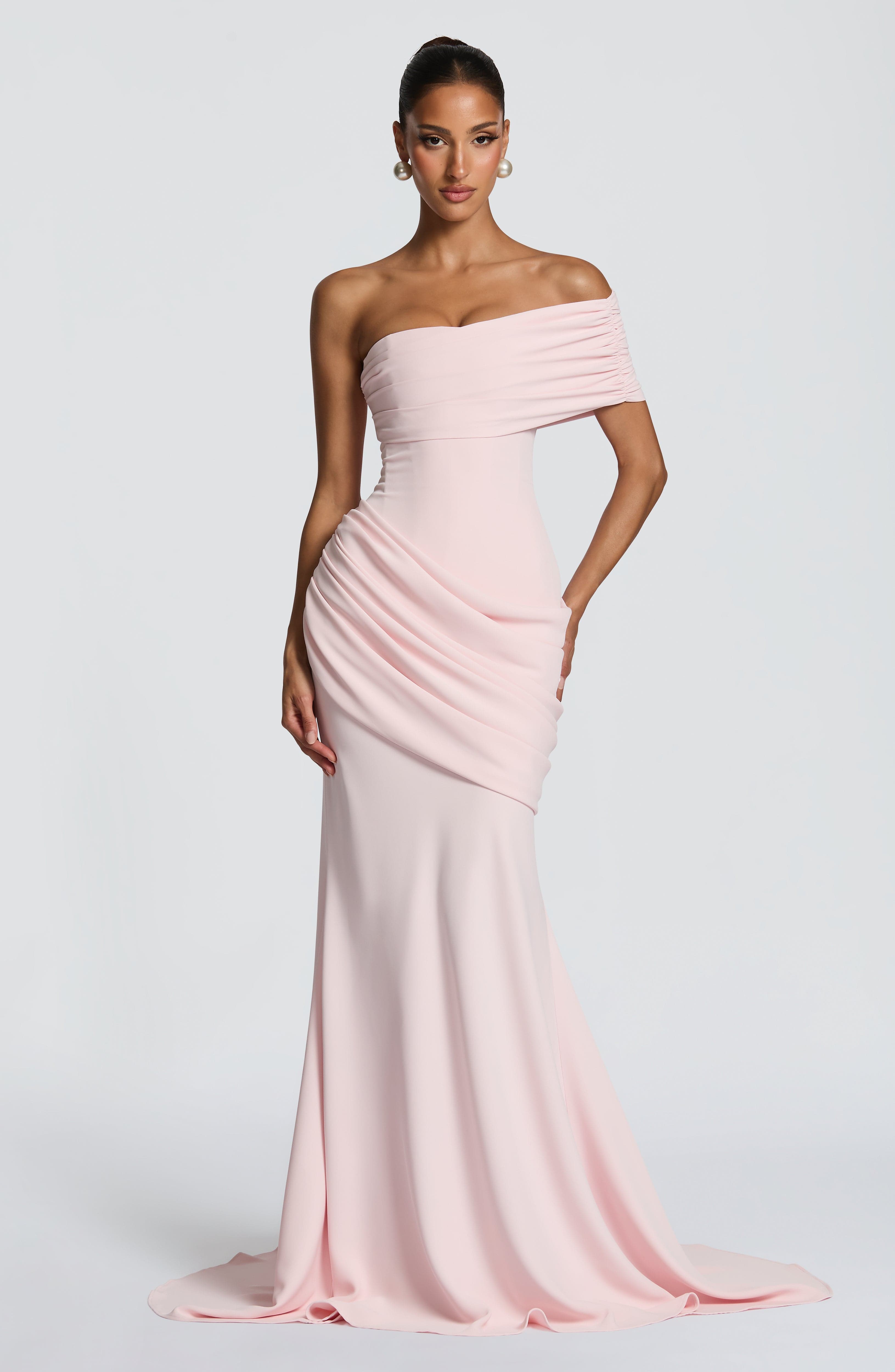 Kasia Pembe Maxi Elbise