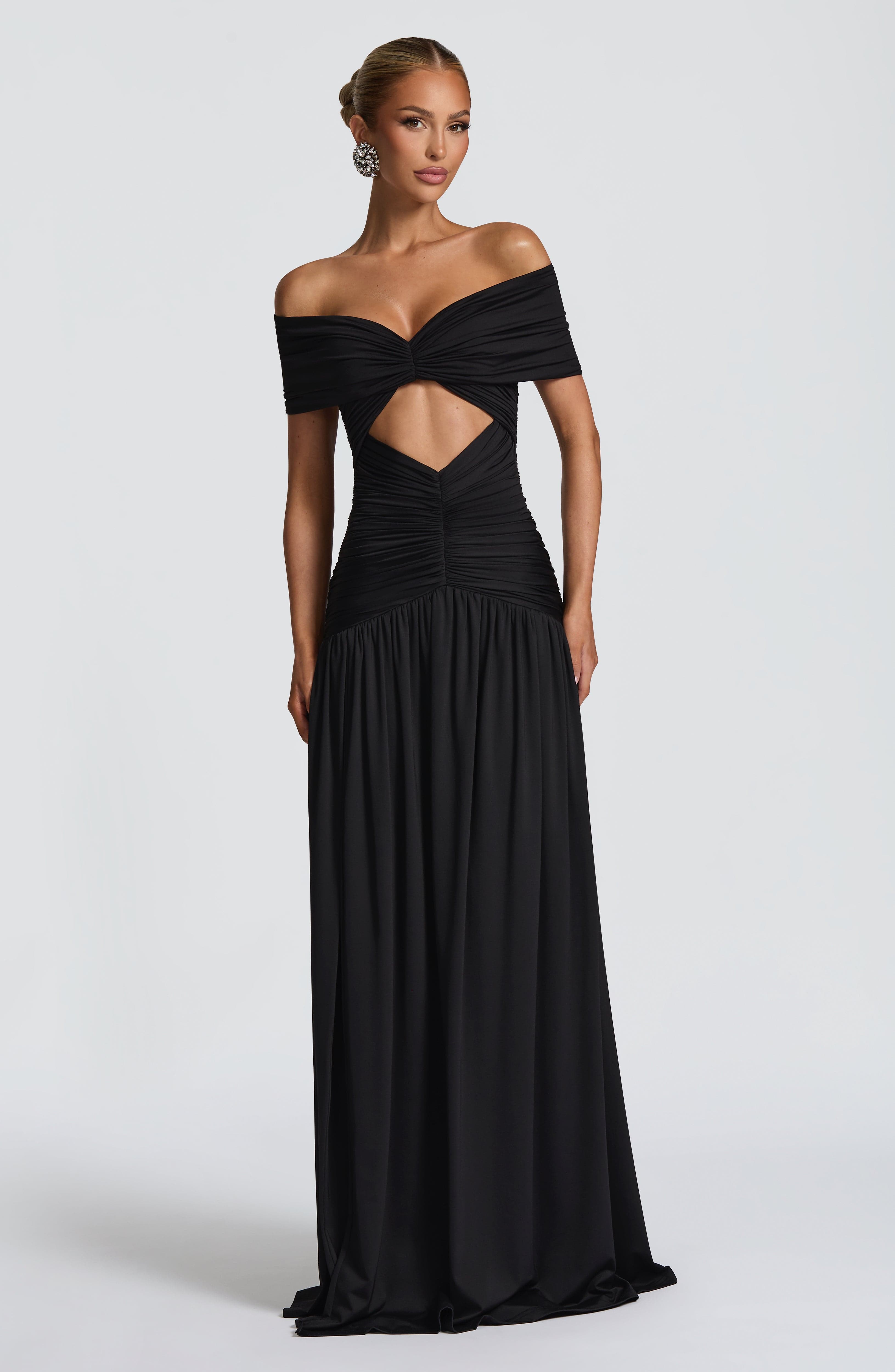 Kathryn Siyah Maxi Elbise