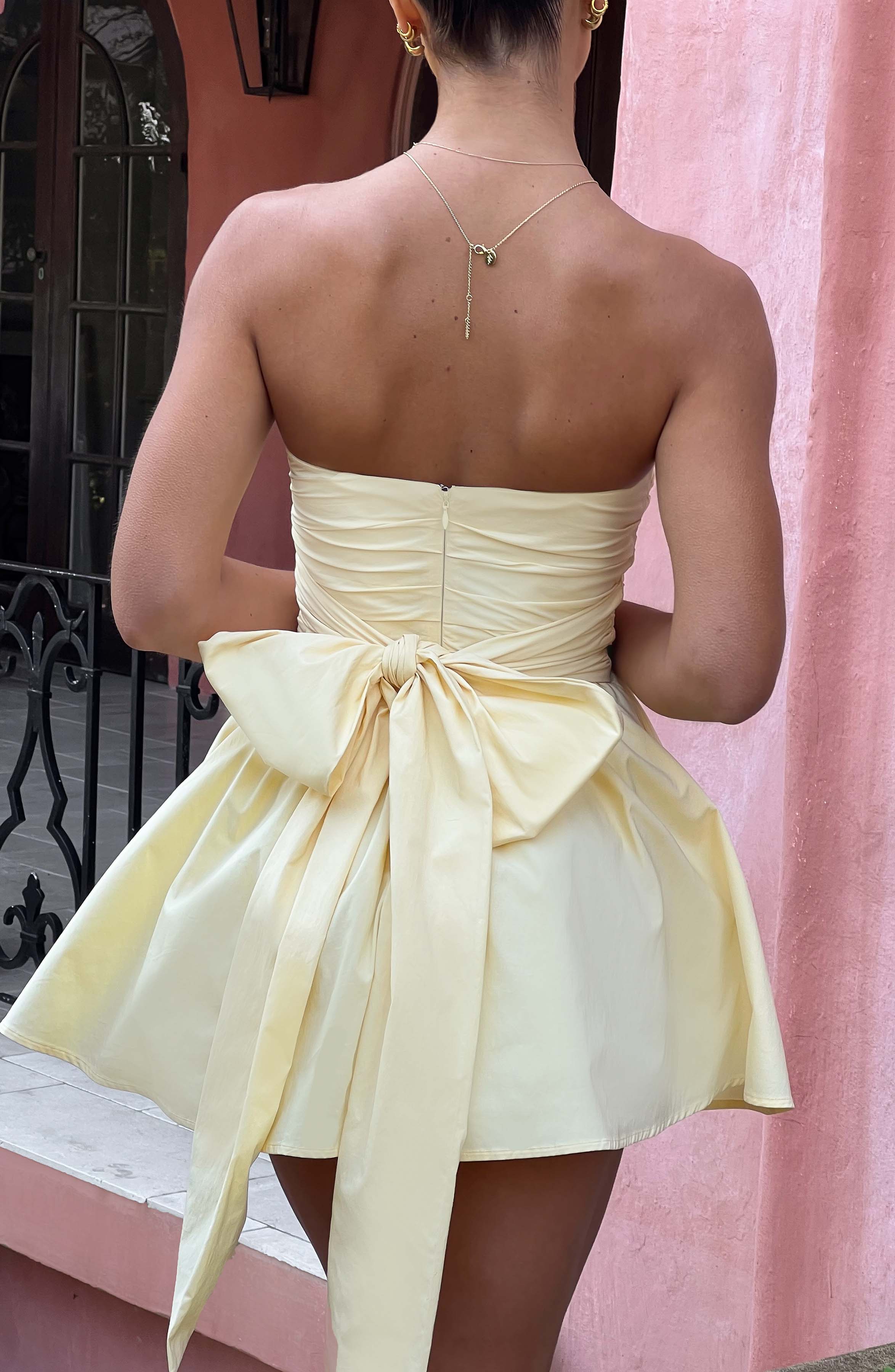 Yazlık Limon Katrina Mini Elbise
