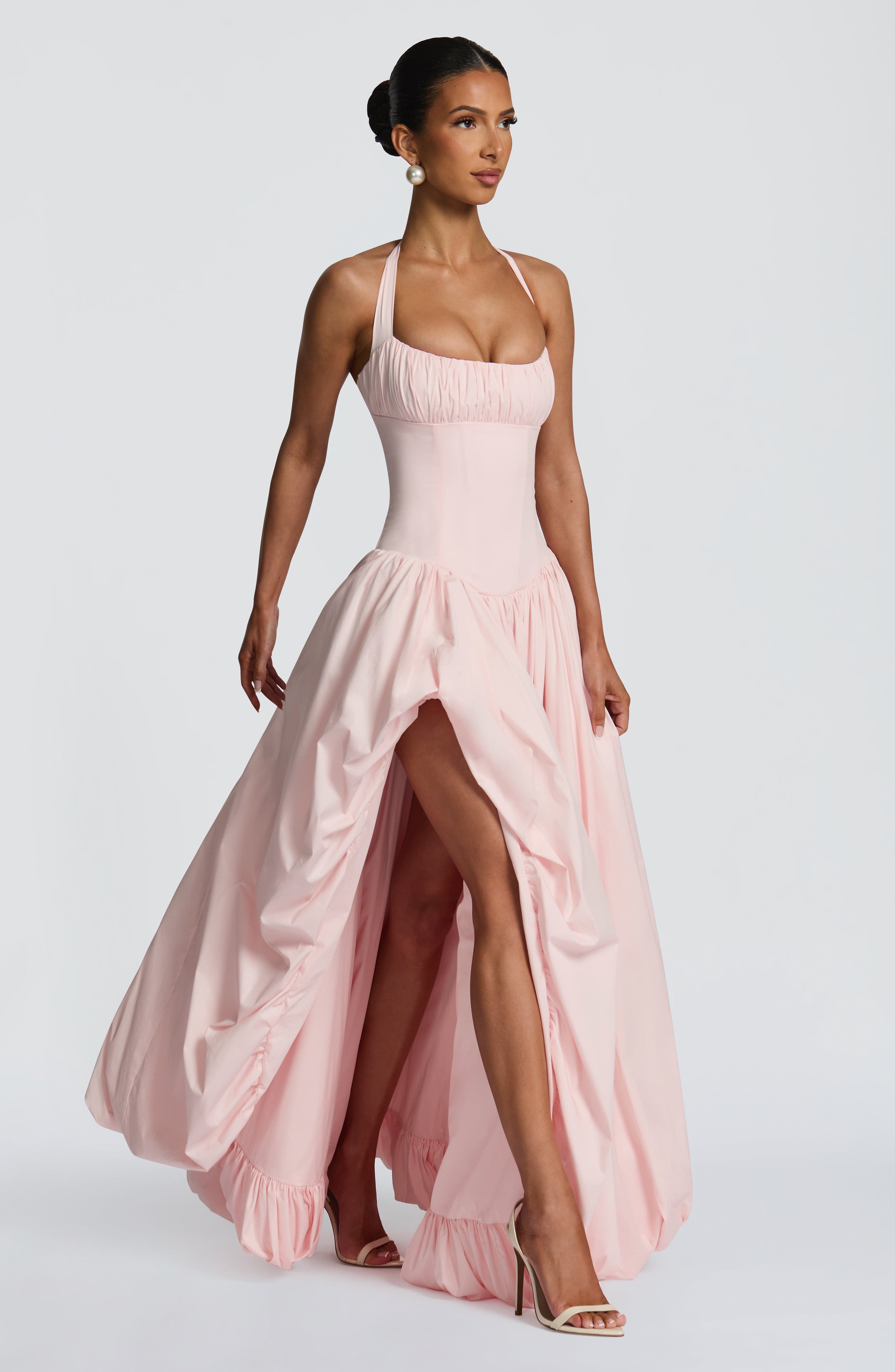 Keira Pembe Maxi Elbise