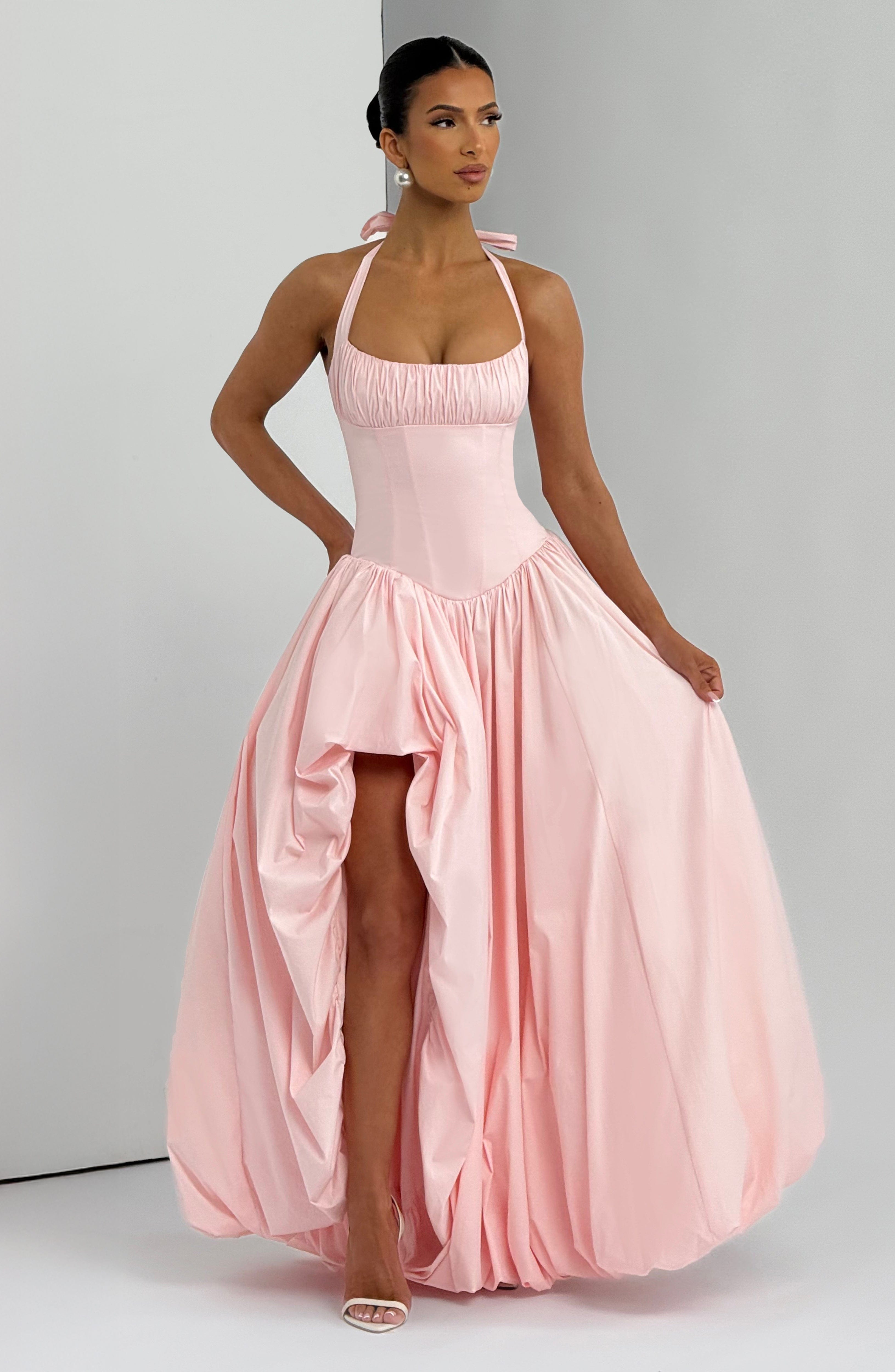 Keira Pembe Maxi Elbise