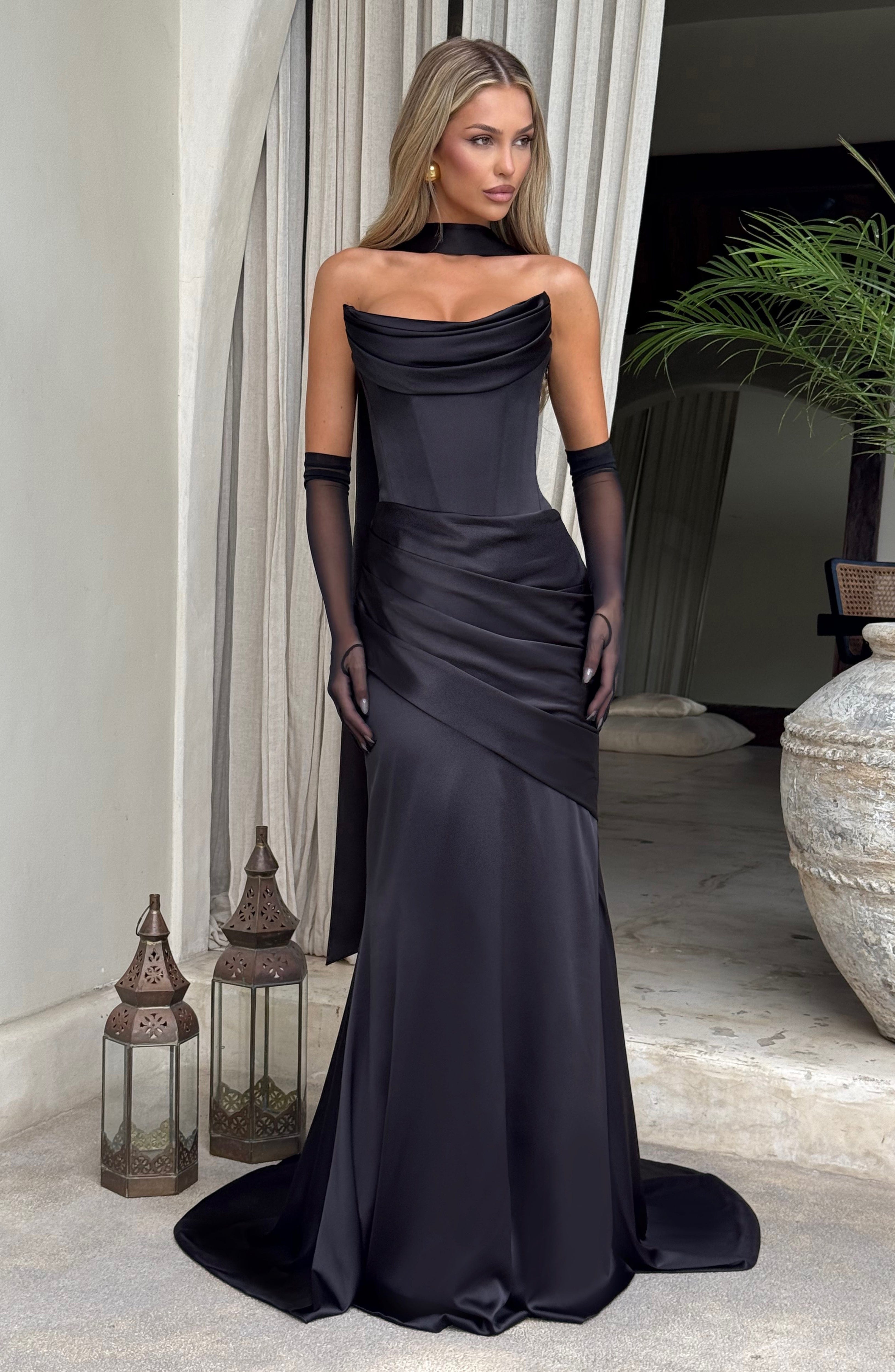 Kensington Maxi Siyah Elbise