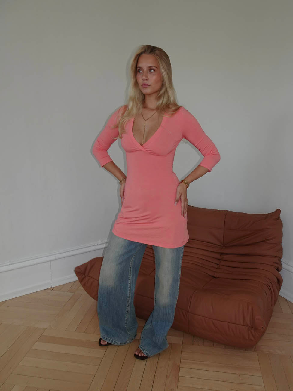 Celena Pembe Elbise