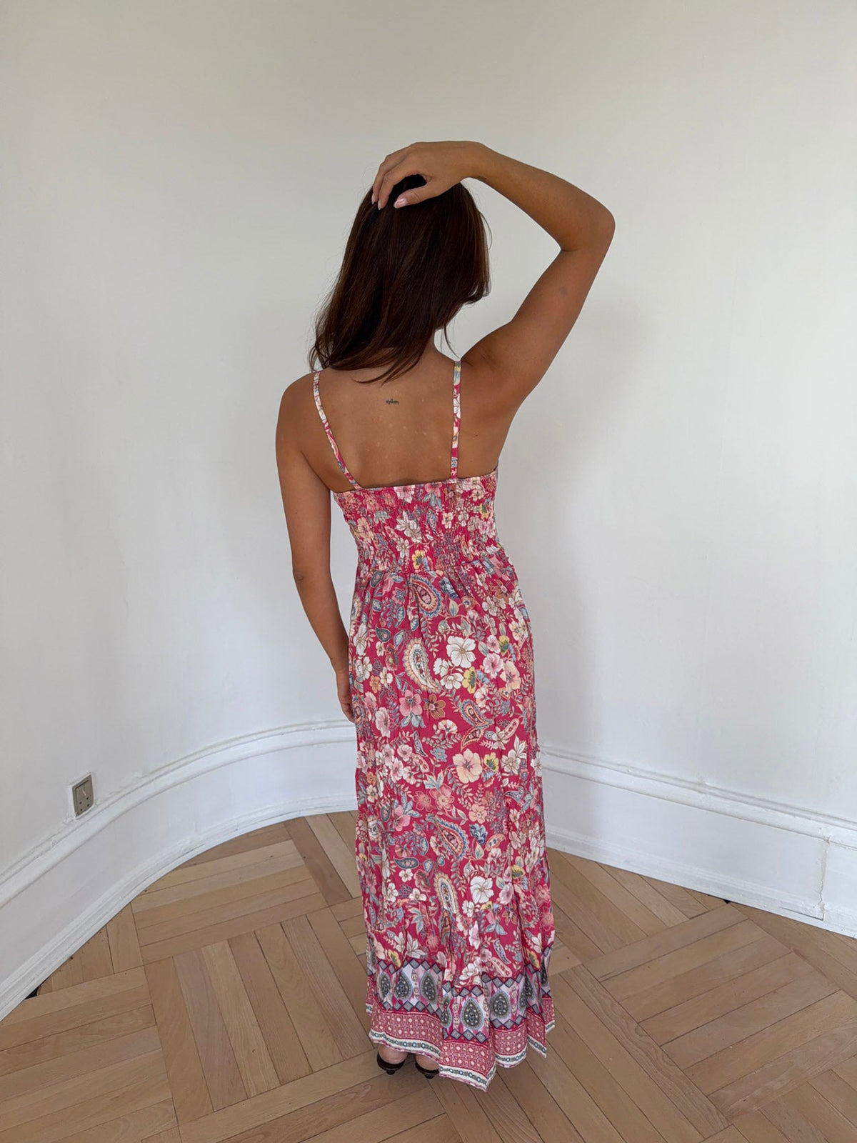 Anastasia Desenli Pembe Maxi Elbise