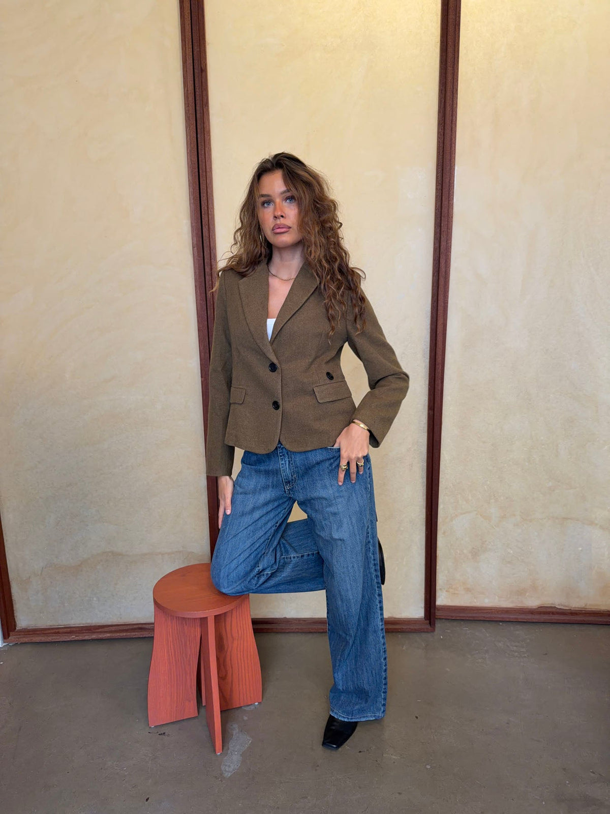 Haki Anahita Kısa Blazer Ceket