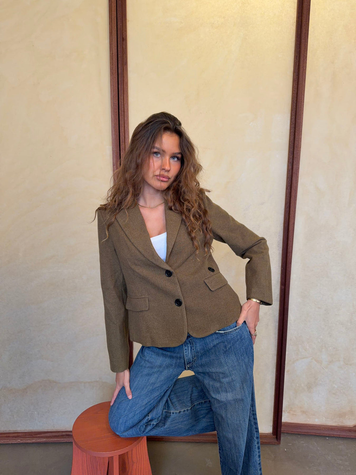 Haki Anahita Kısa Blazer Ceket