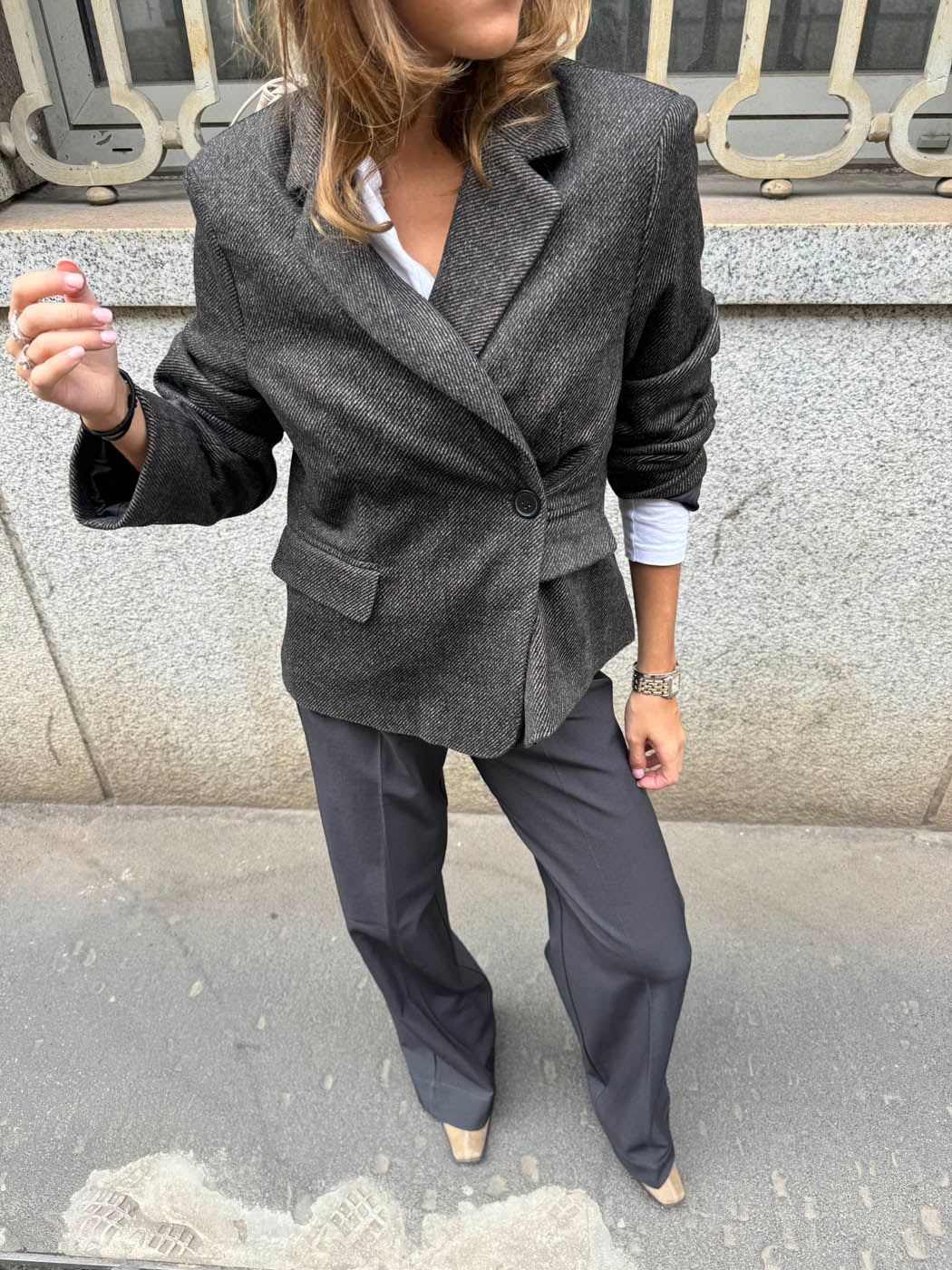 Koyu Kahverengi/Siyah Anahita Kısa Blazer Ceket