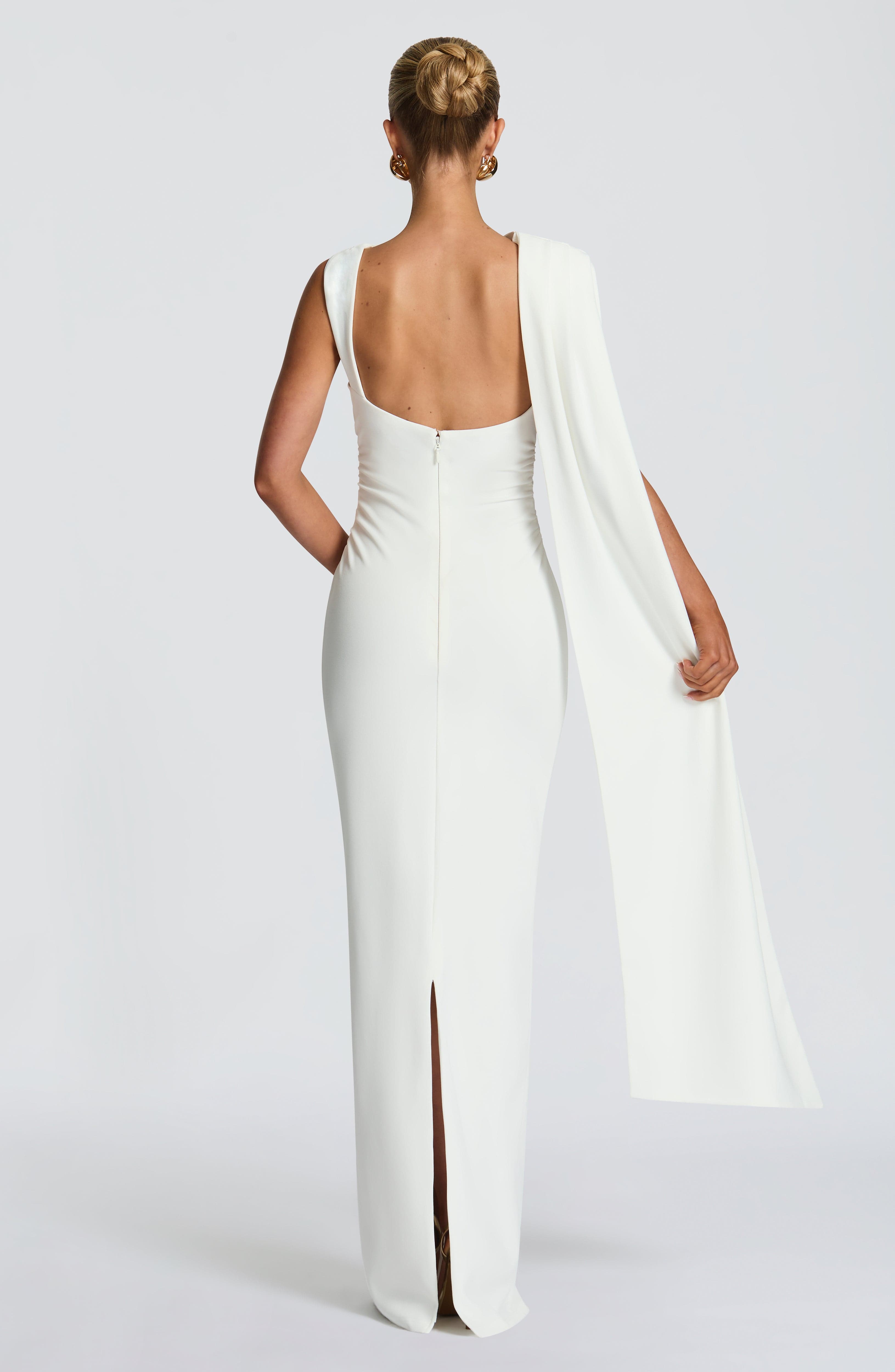 Kylie Maxi Krem Elbise