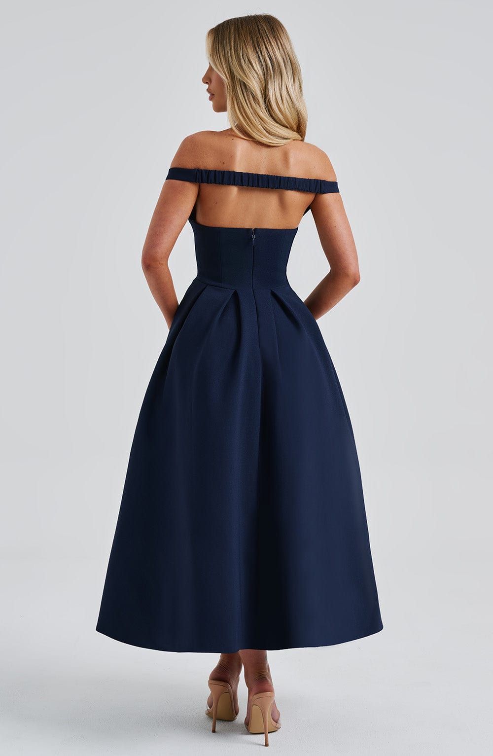 Lanetta Midi Lacivert Elbise