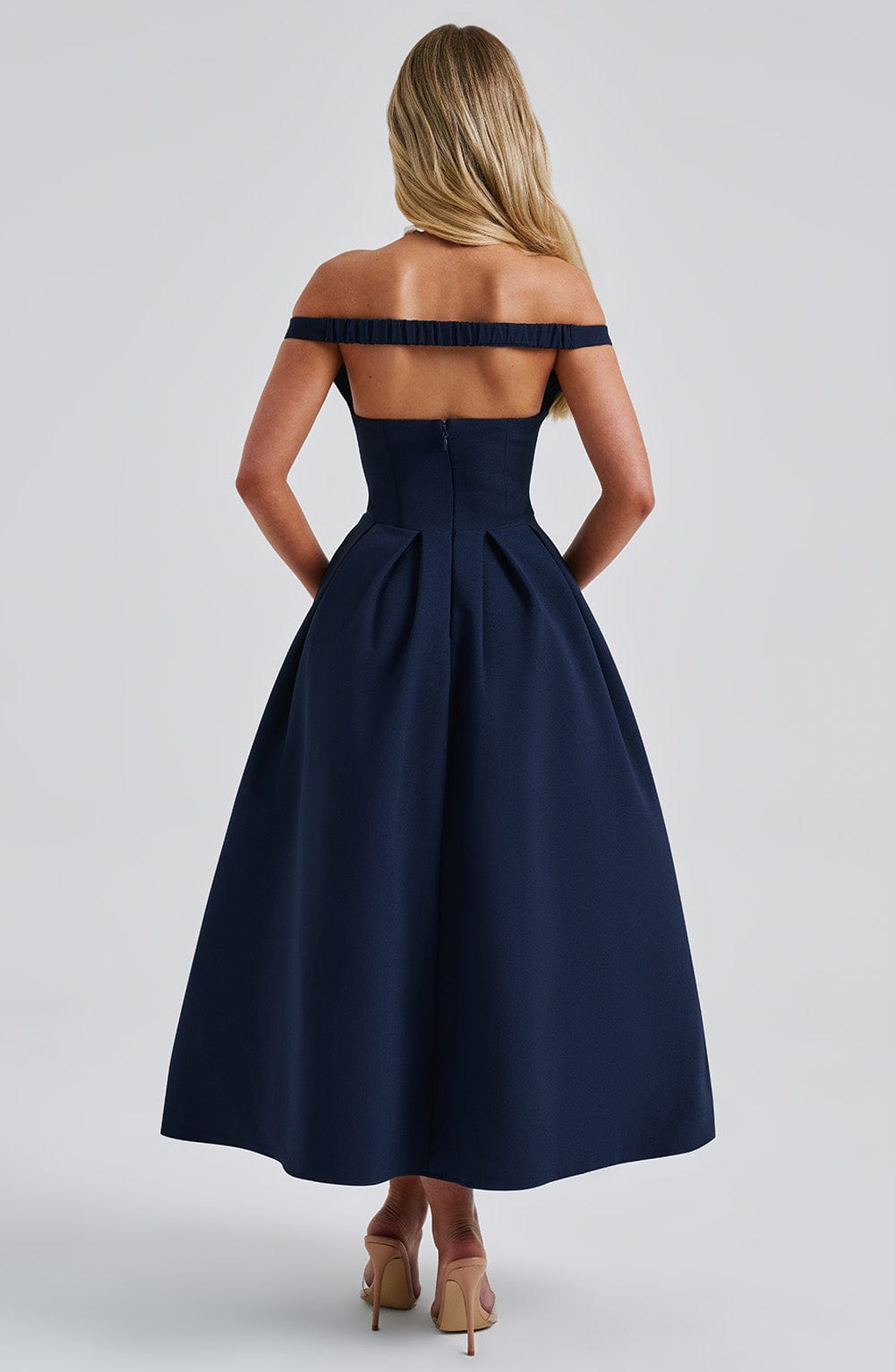 Lanetta Midi Lacivert Elbise