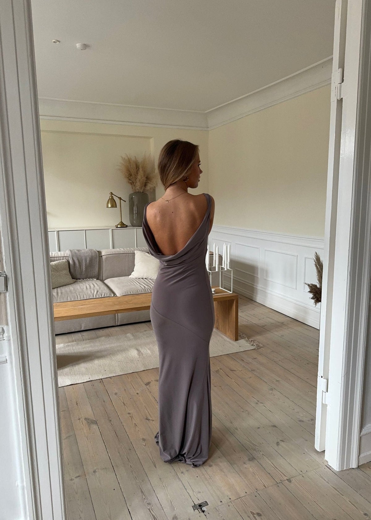 Flora Maxi Elbise - Taupe