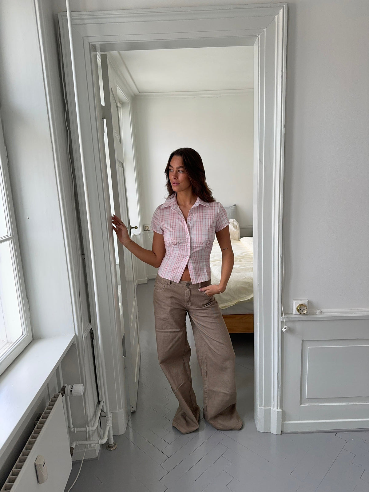 Selia Düşük Bel Taupe Renkli Kot Pantolon
