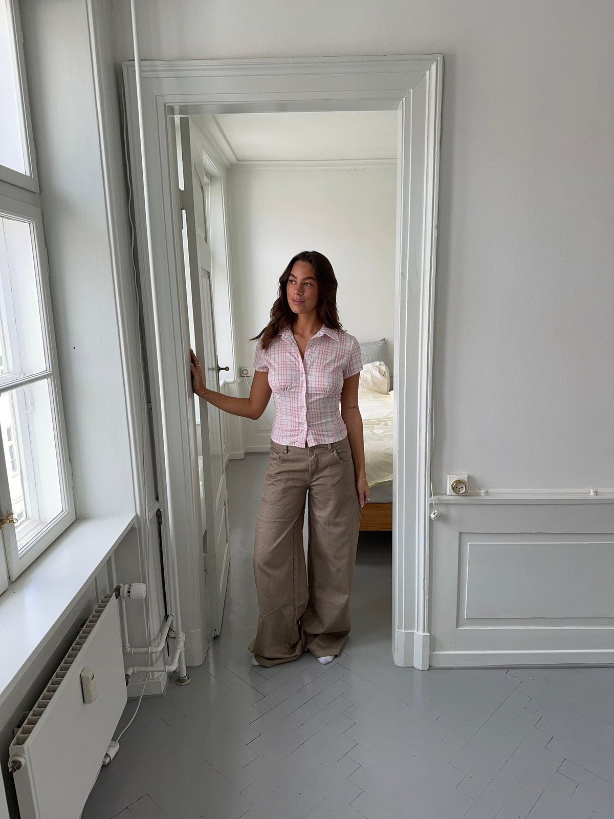 Selia Düşük Bel Taupe Renkli Kot Pantolon