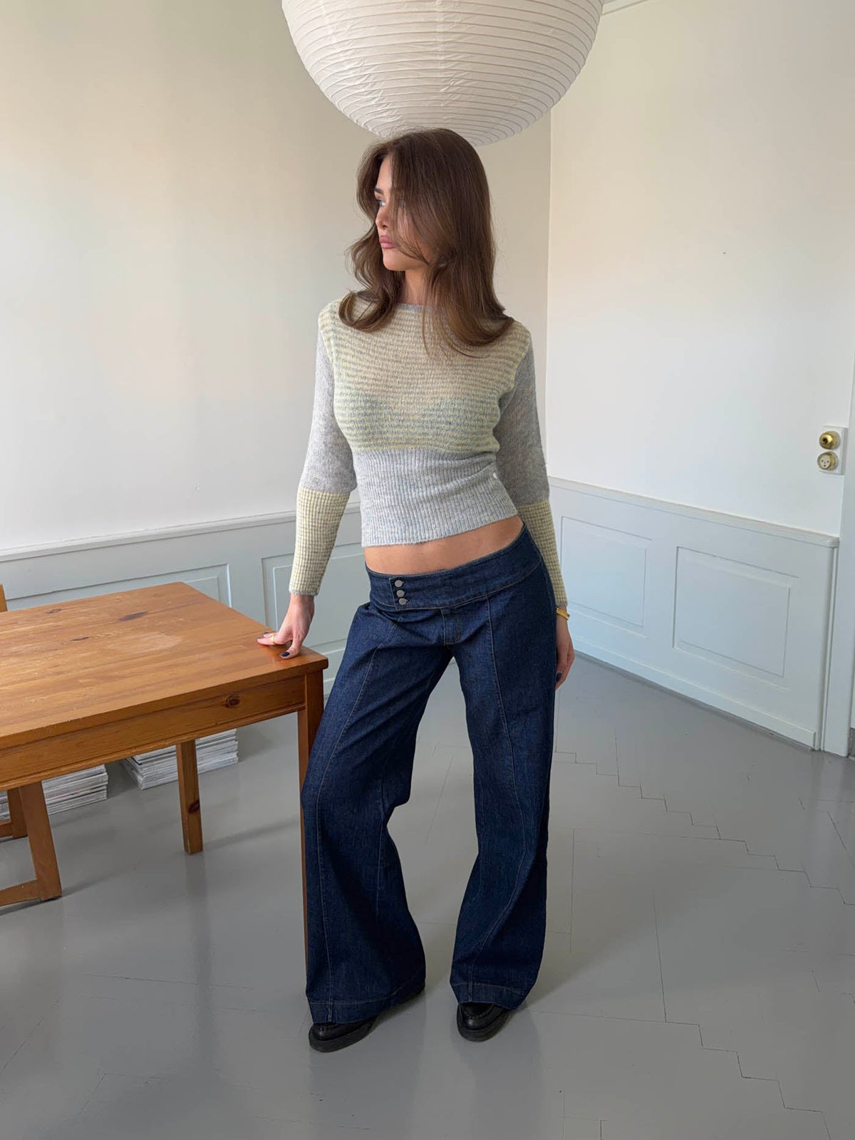 Dina Koyu Mavi Düşük Bel Kot Pantolon