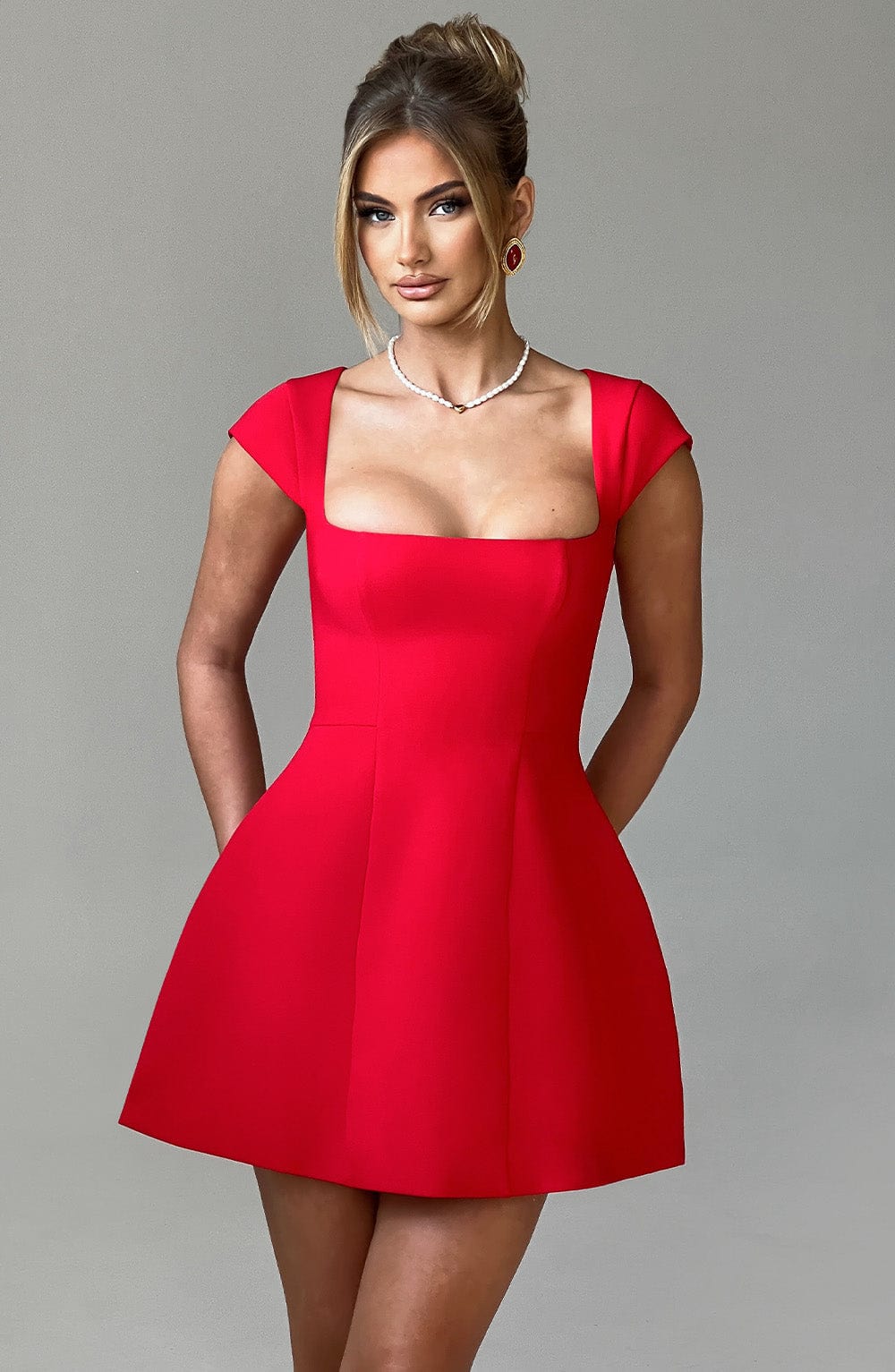 Kırmızı Lena Mini Elbise