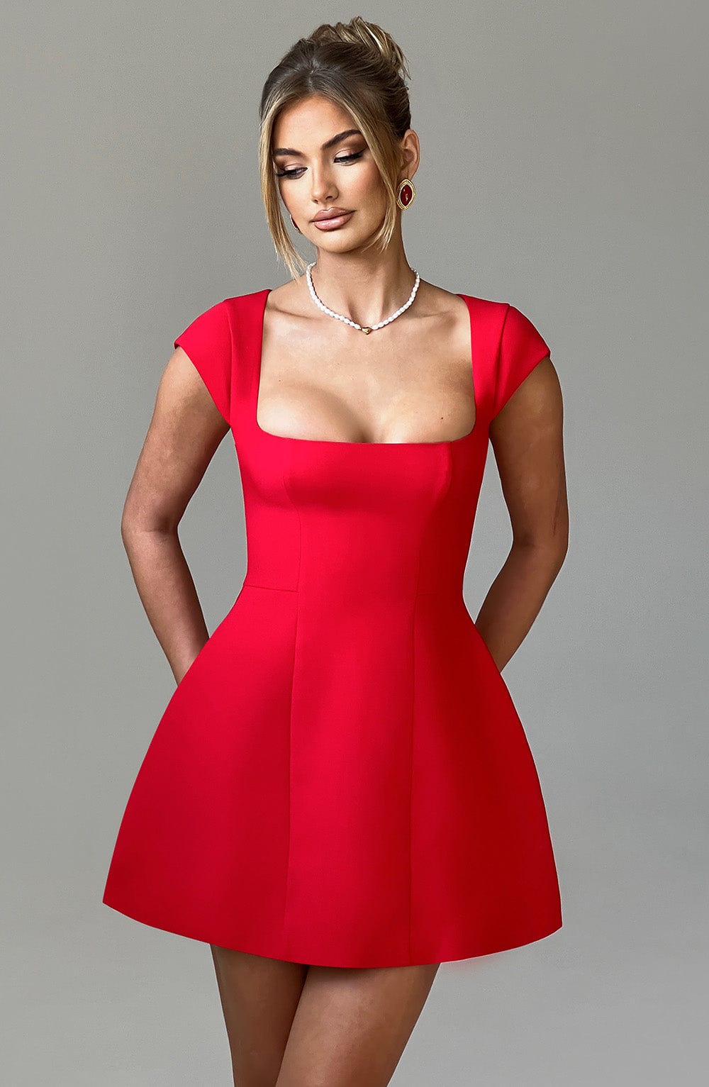 Kırmızı Lena Mini Elbise