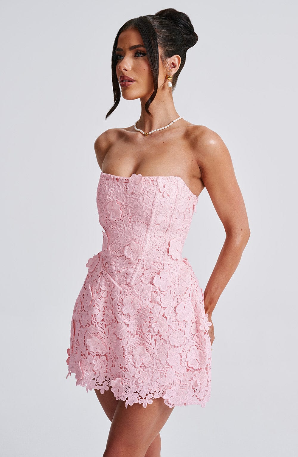 Leona Mini Pembe Elbise