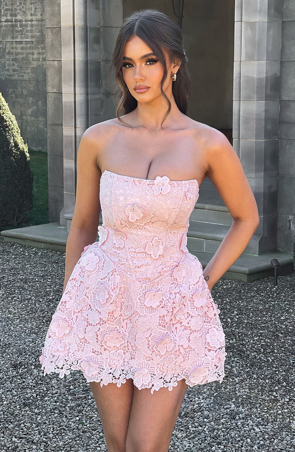 Leona Mini Pembe Elbise