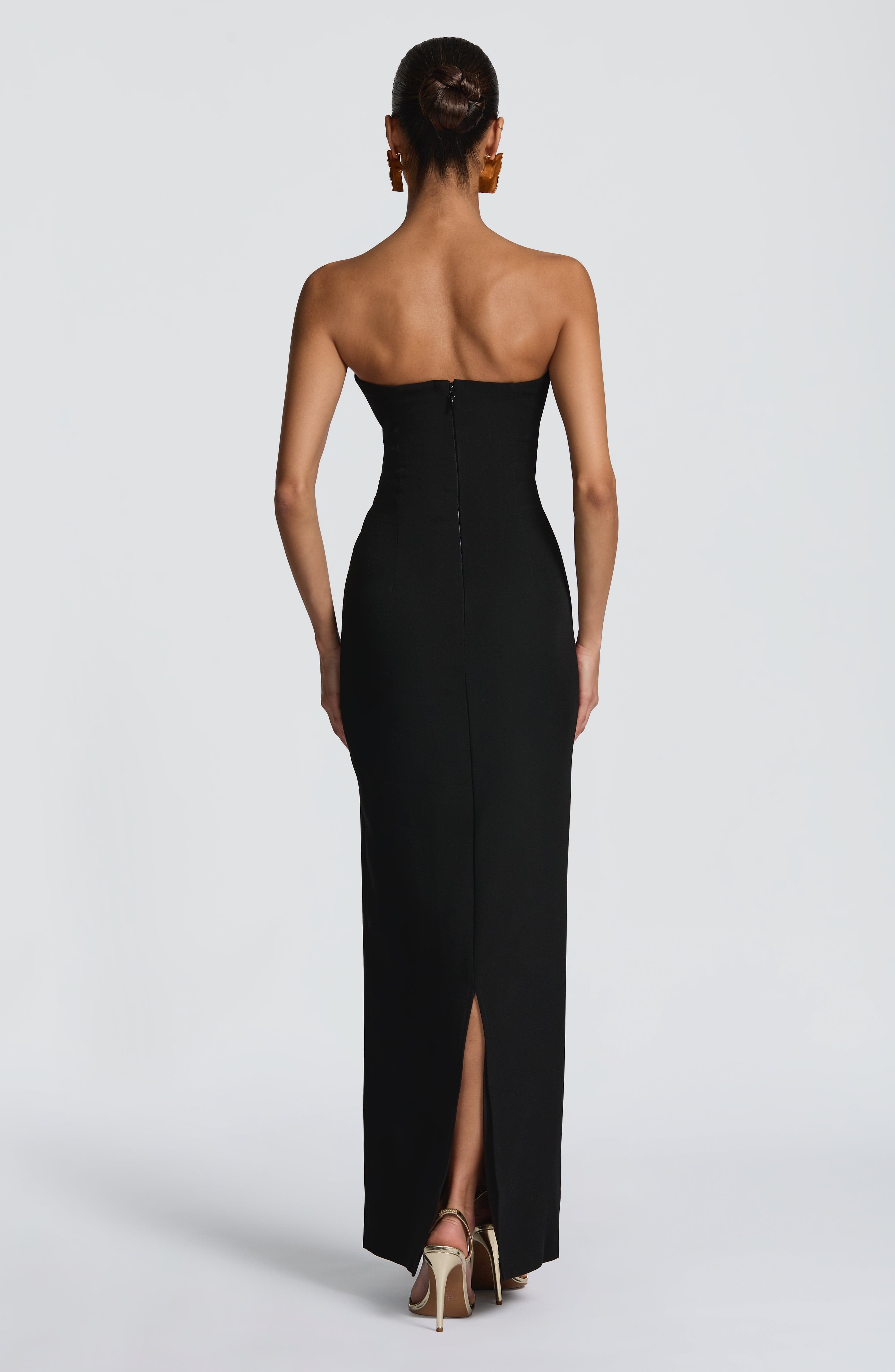 Lindsey Siyah Maxi Elbise