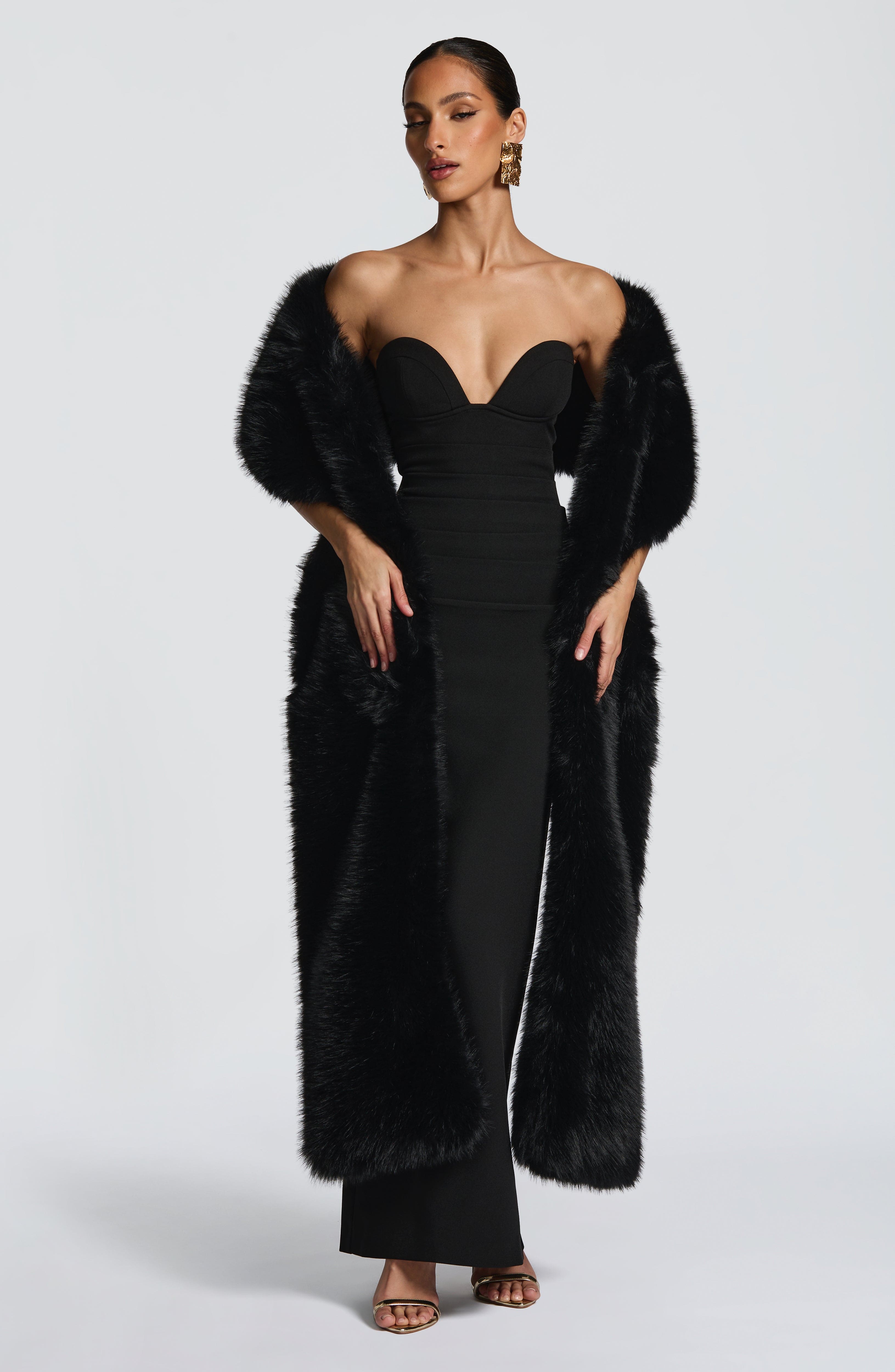 Lindsey Siyah Maxi Elbise