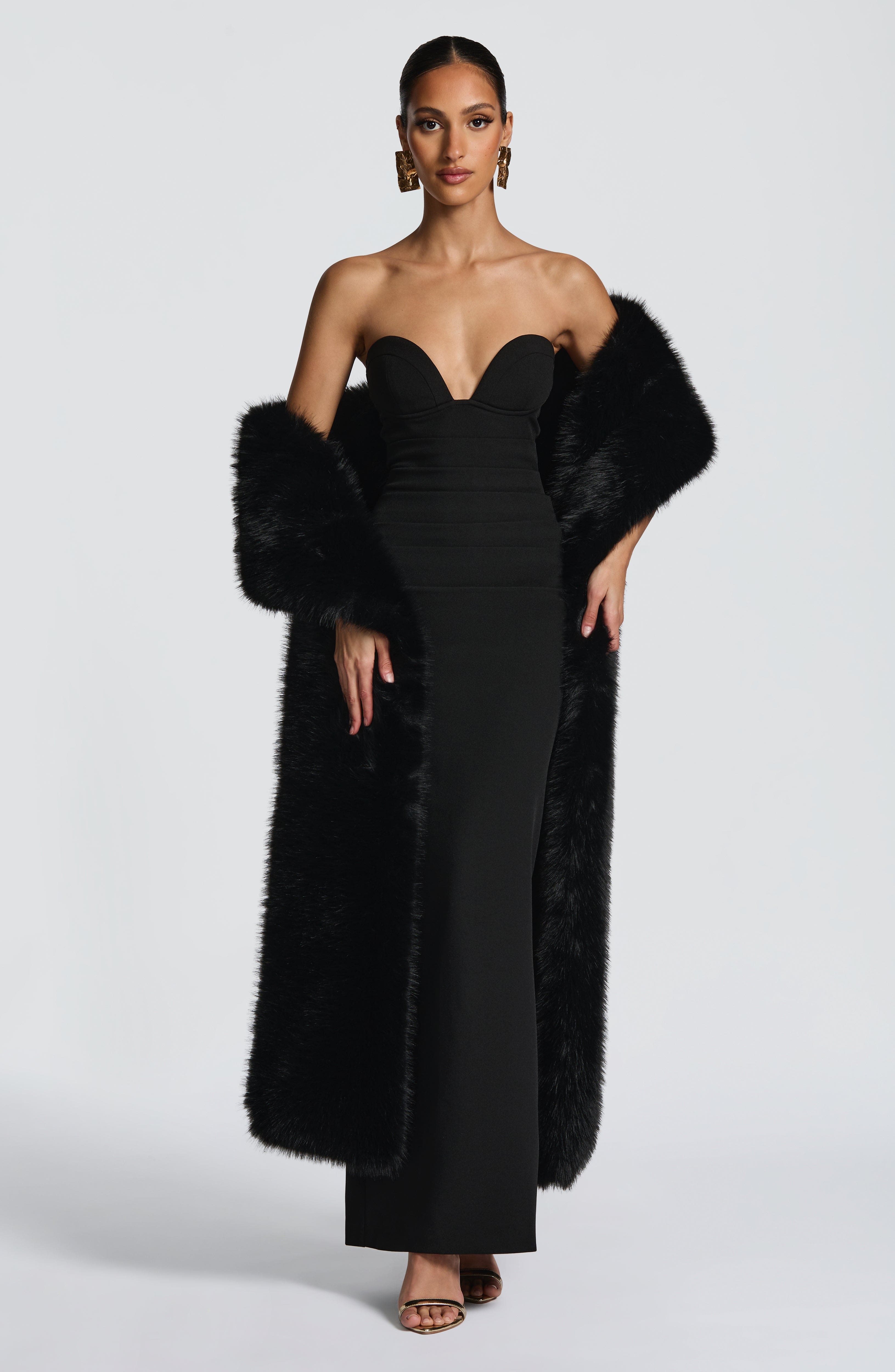 Lindsey Siyah Maxi Elbise