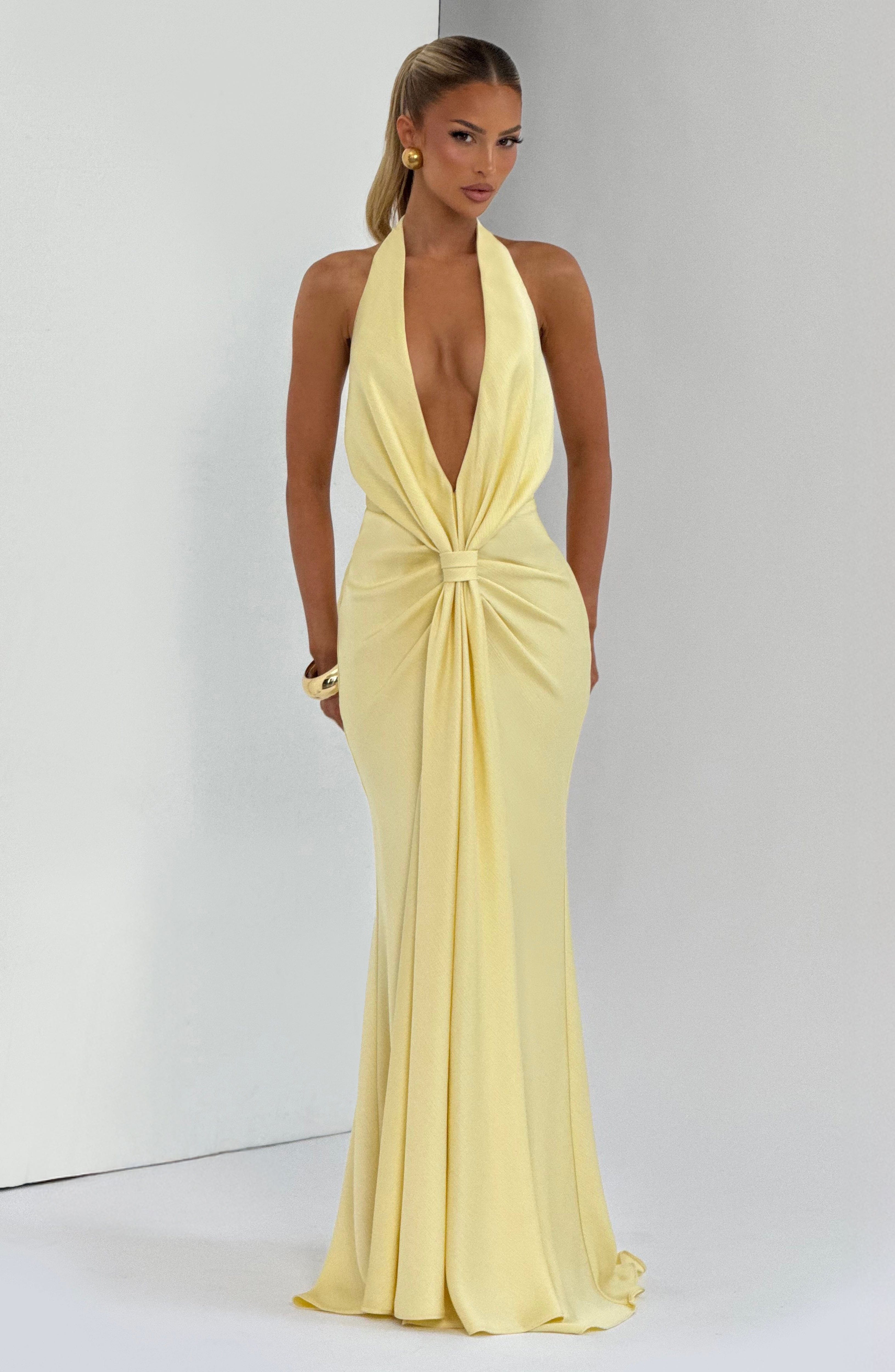 Linette Limon Limon Sarısı Maxi Elbise