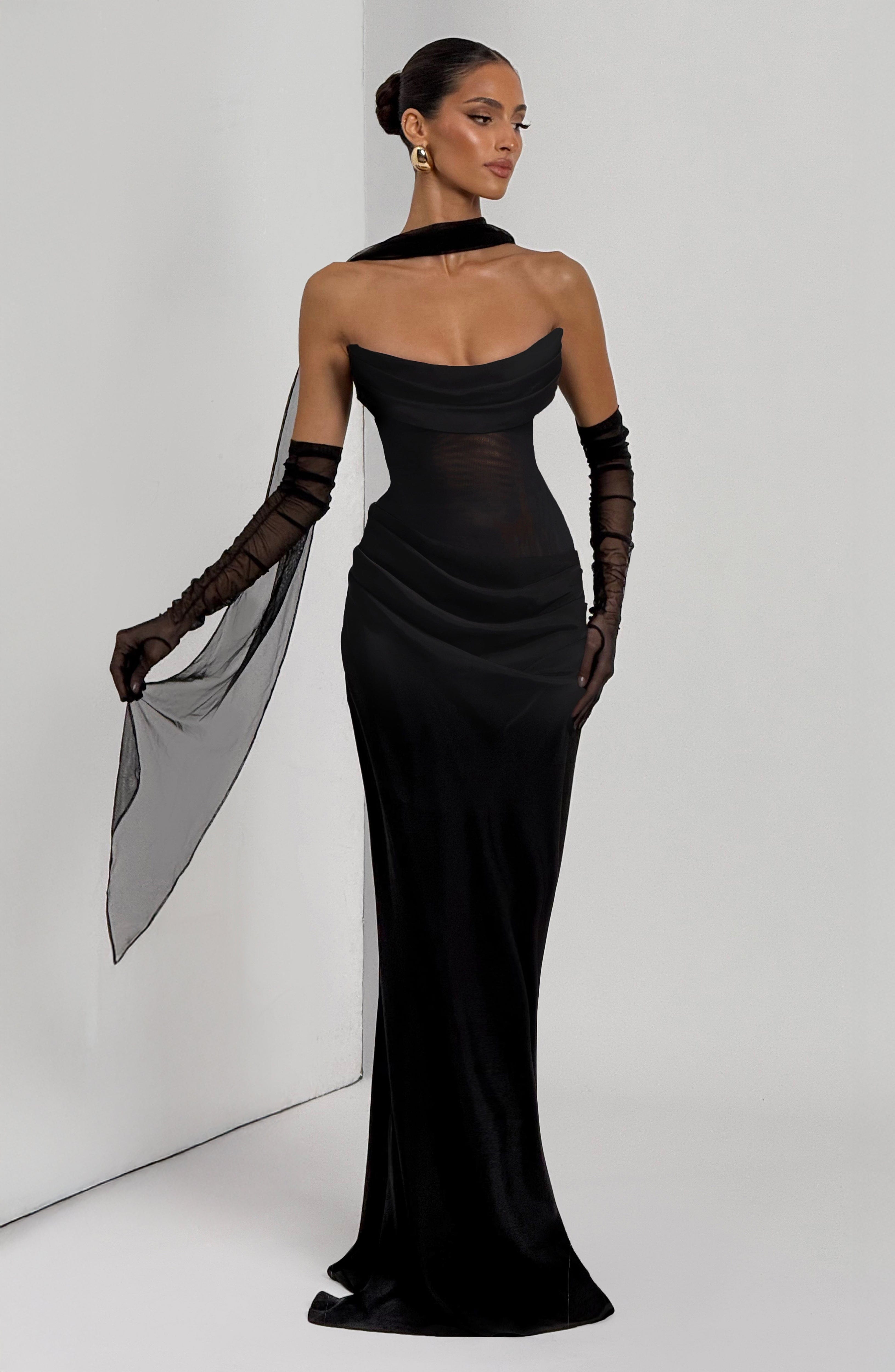 Liora Siyah Maxi Elbise