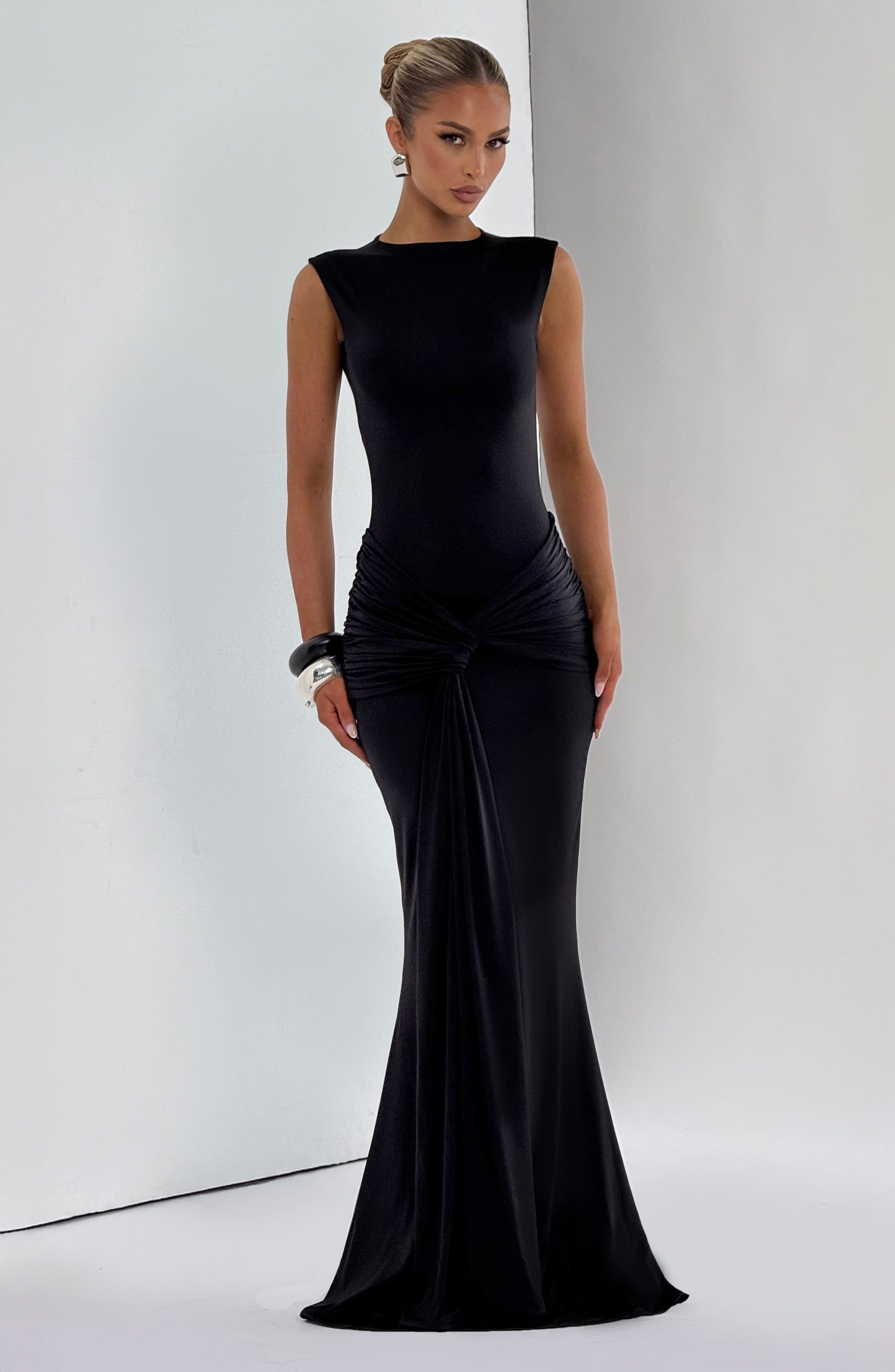 Lorenza Siyah Maxi Elbise