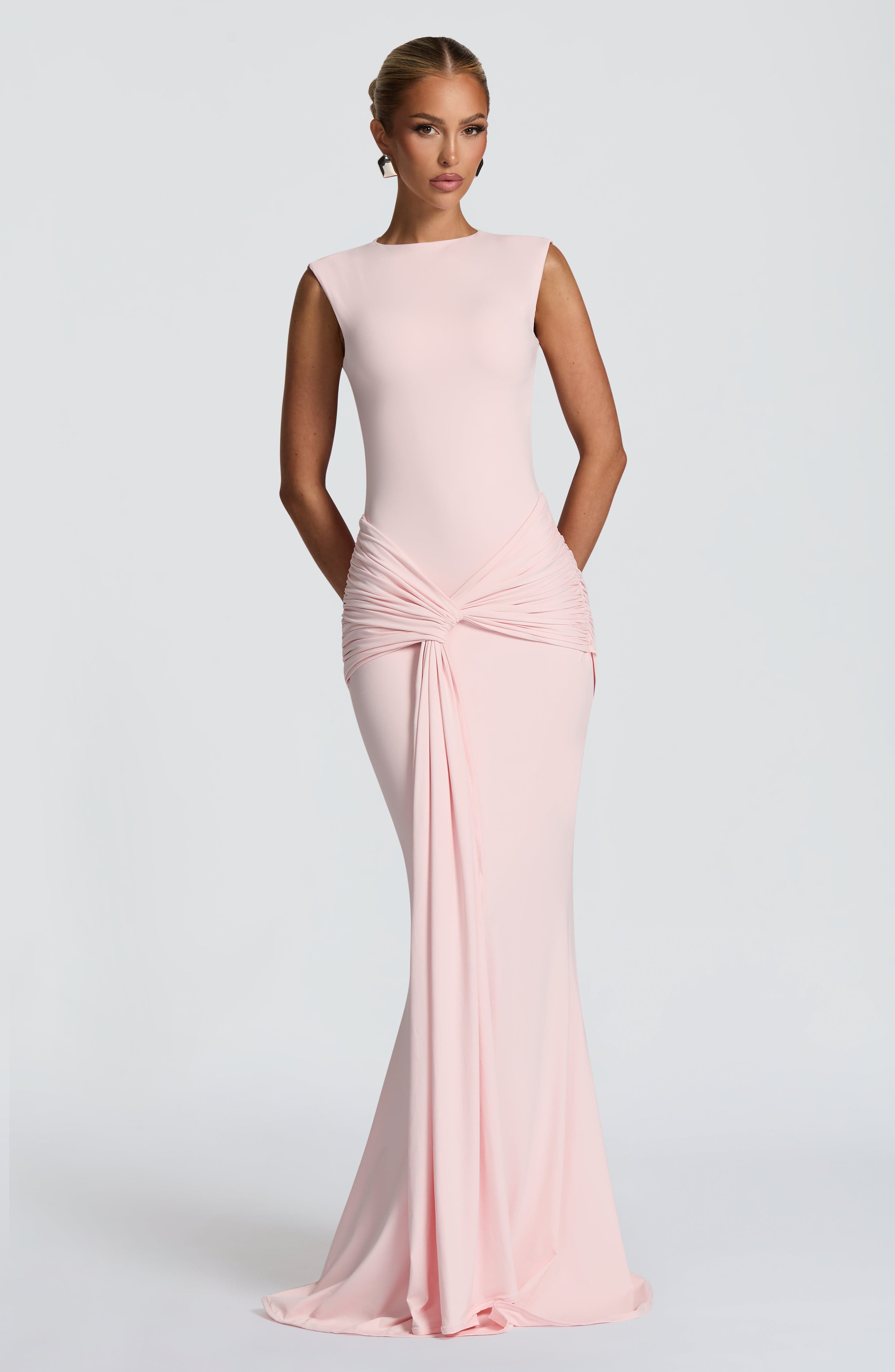 Lorenza Pembe Maxi Elbise