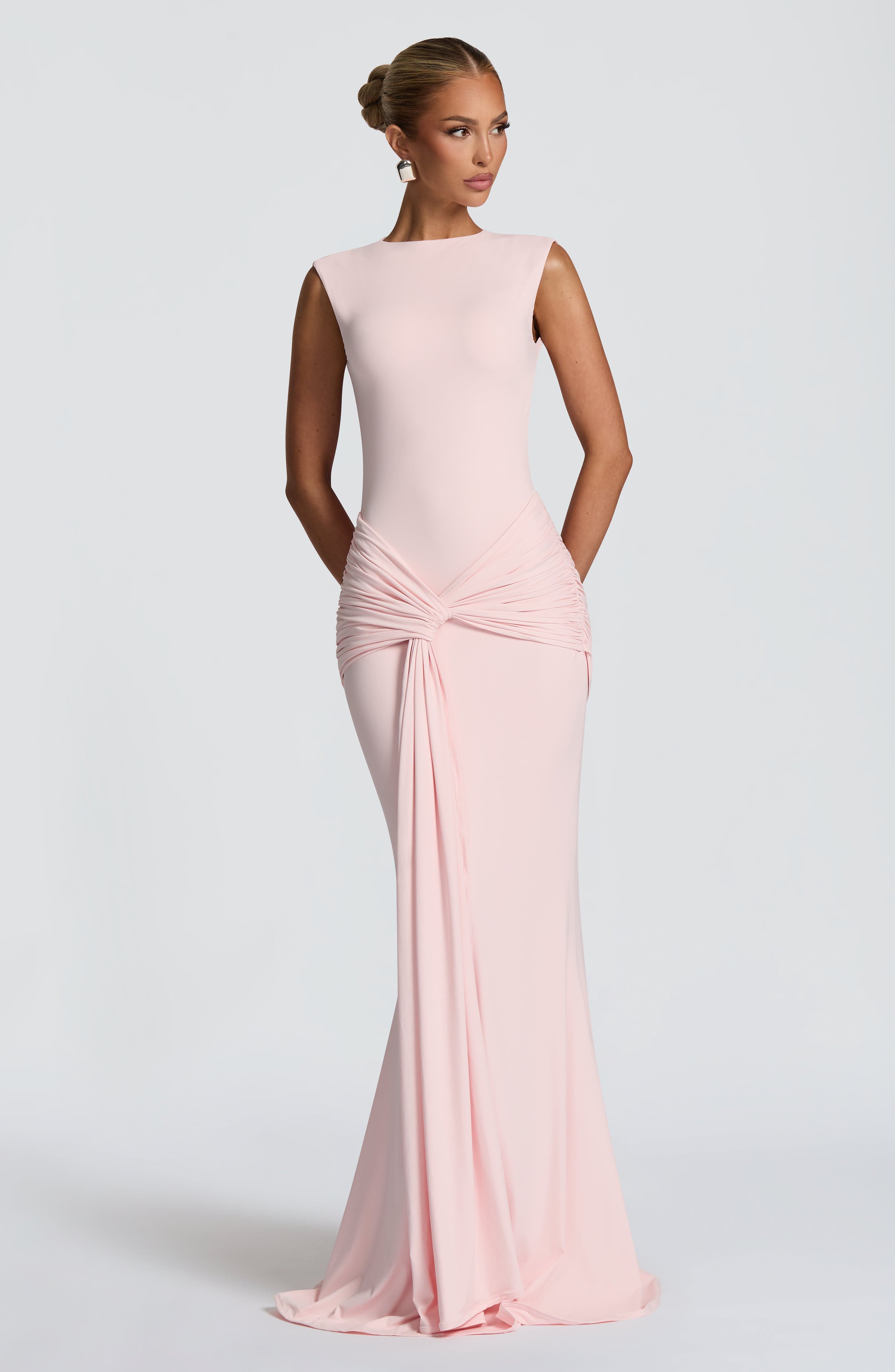 Lorenza Pembe Maxi Elbise