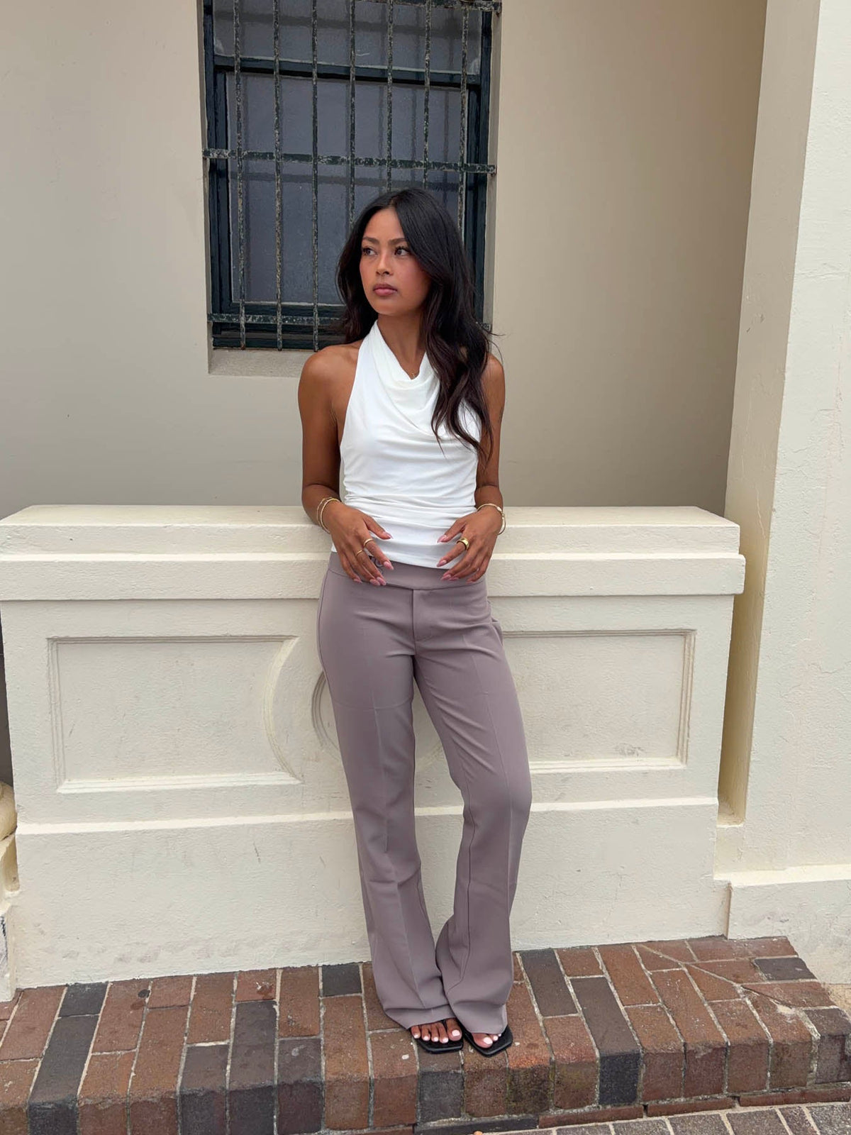 Adelita Düşük Bel Pantolon - Taupe