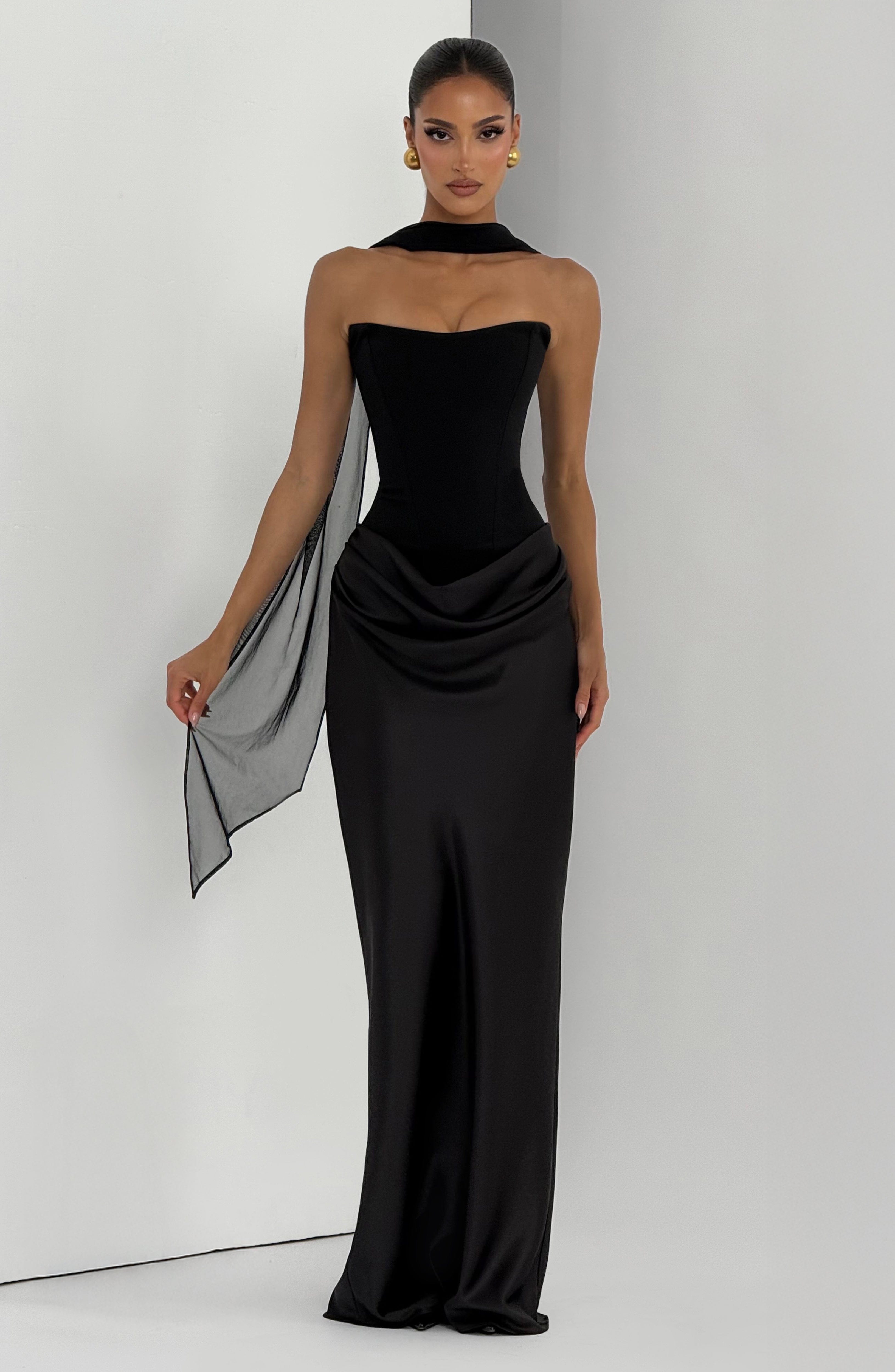 Maggie Maxi Siyah Elbise