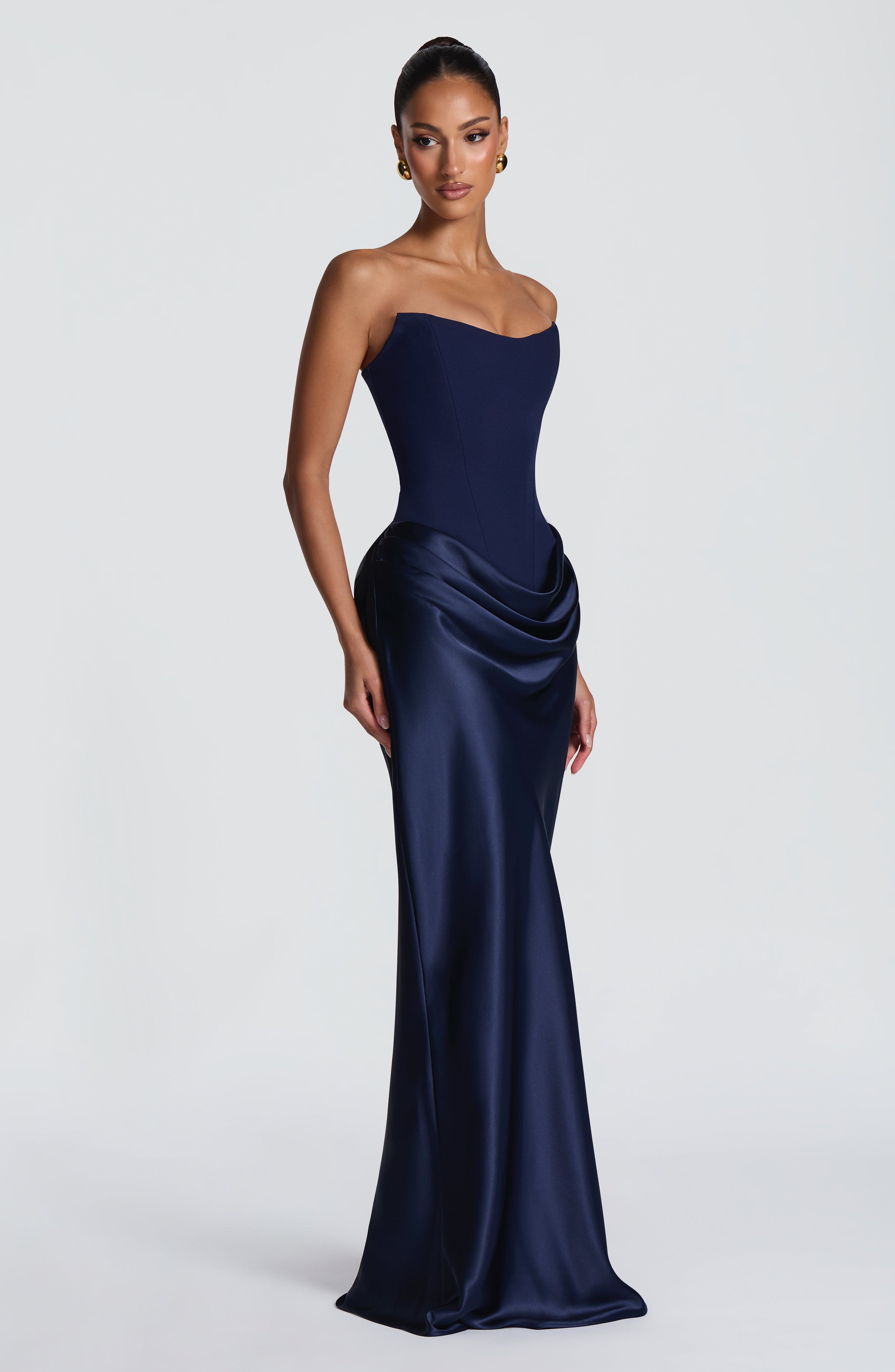 Maggie Lacivert Maxi Elbise
