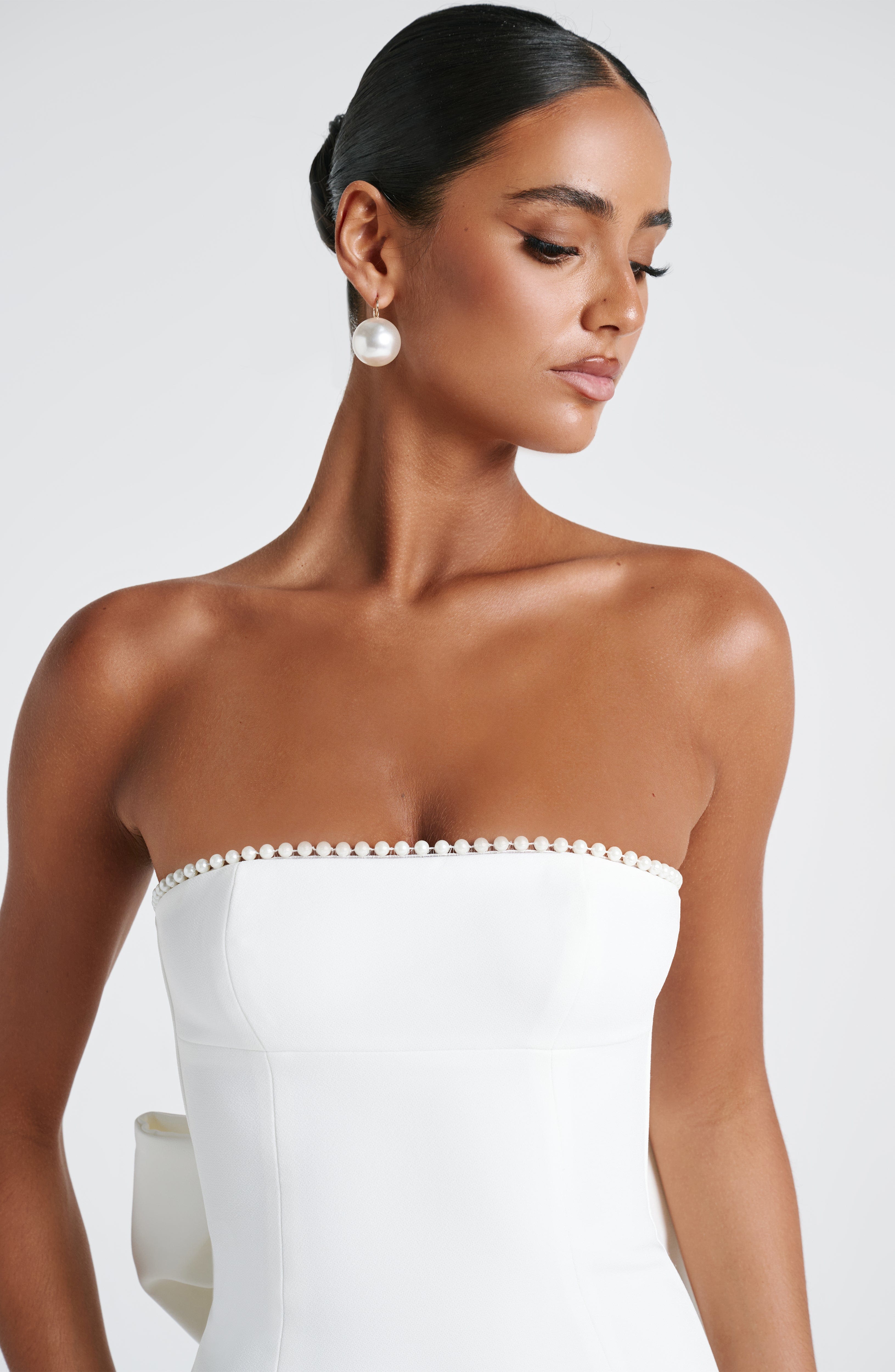 Ekru Magnolia Maxi Elbise