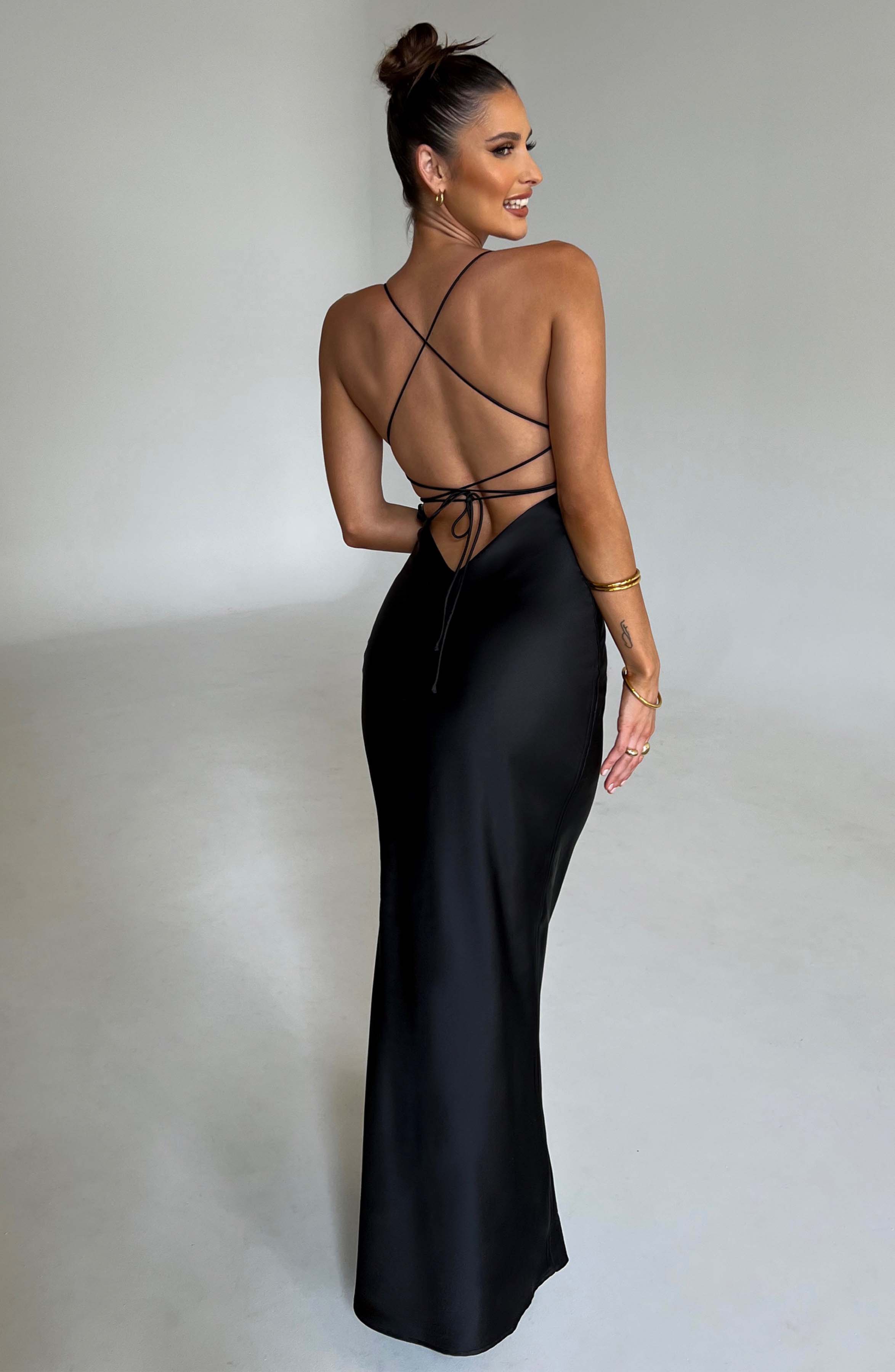 Malika Siyah Maxi Elbise