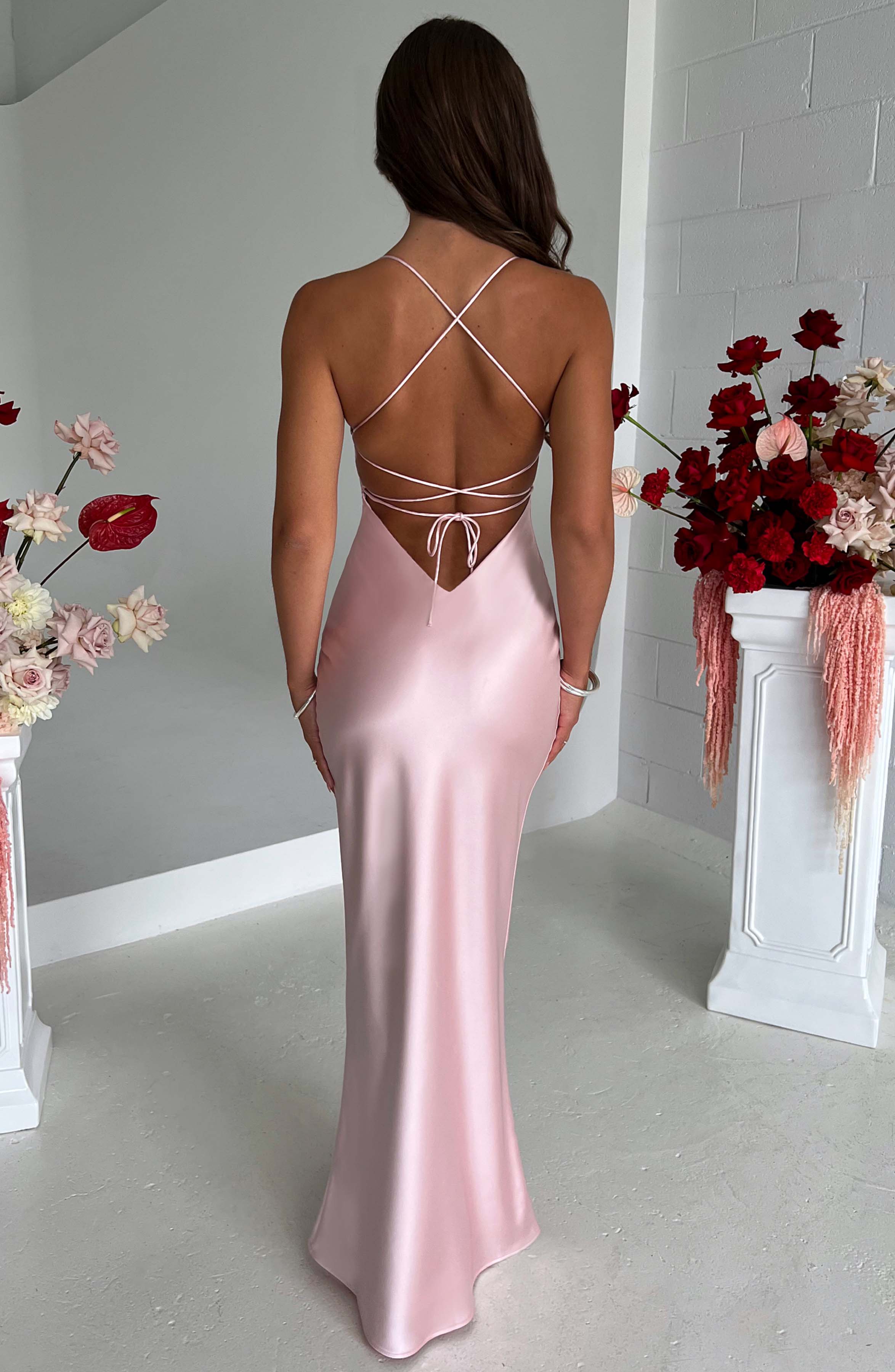 Malika Pembe Maxi Elbise