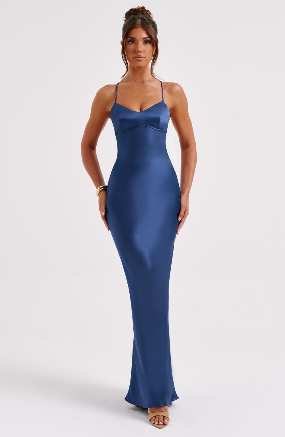 Malika Lacivert Maxi Elbise